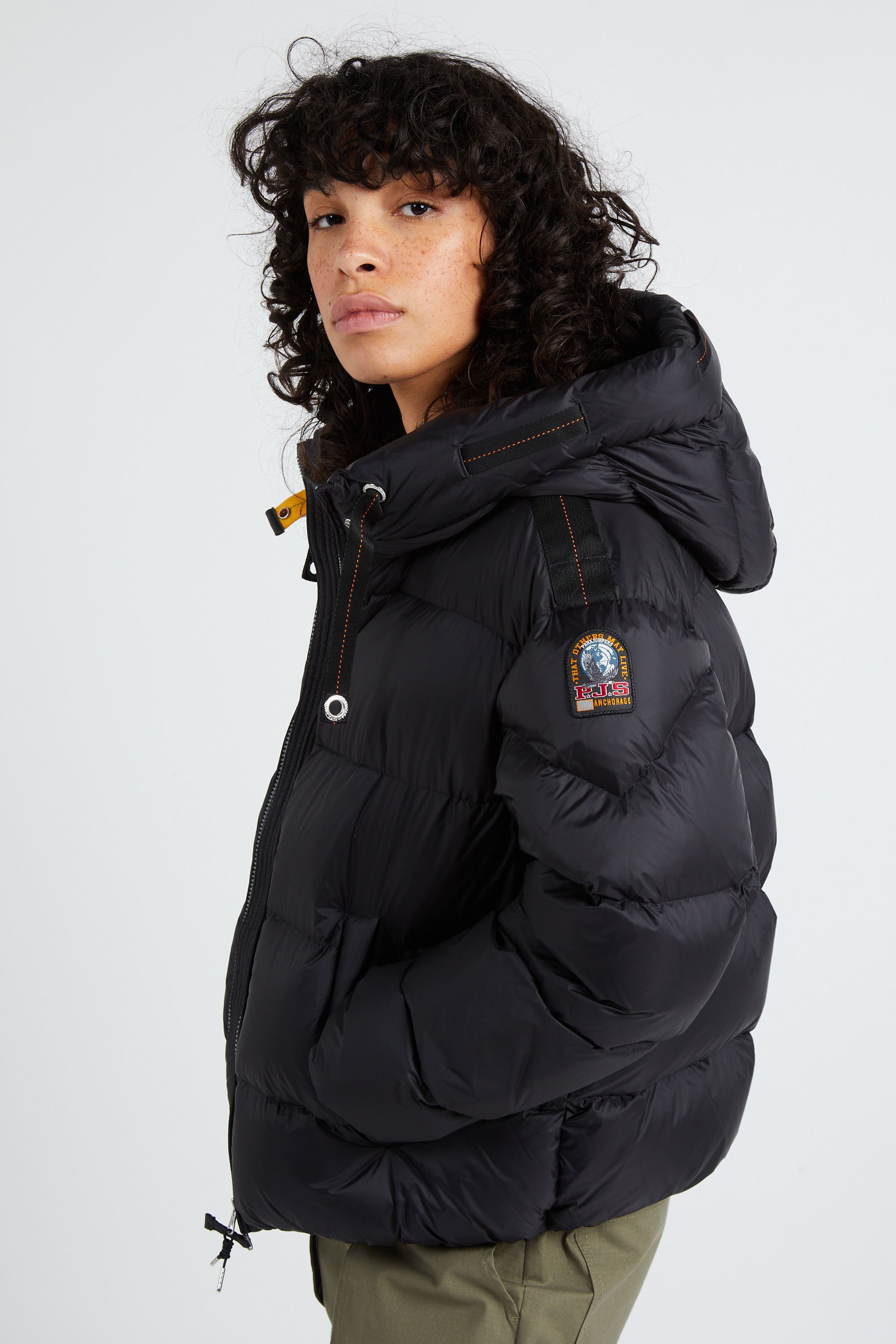 Lightweight quilted padded jacket with high neck Black