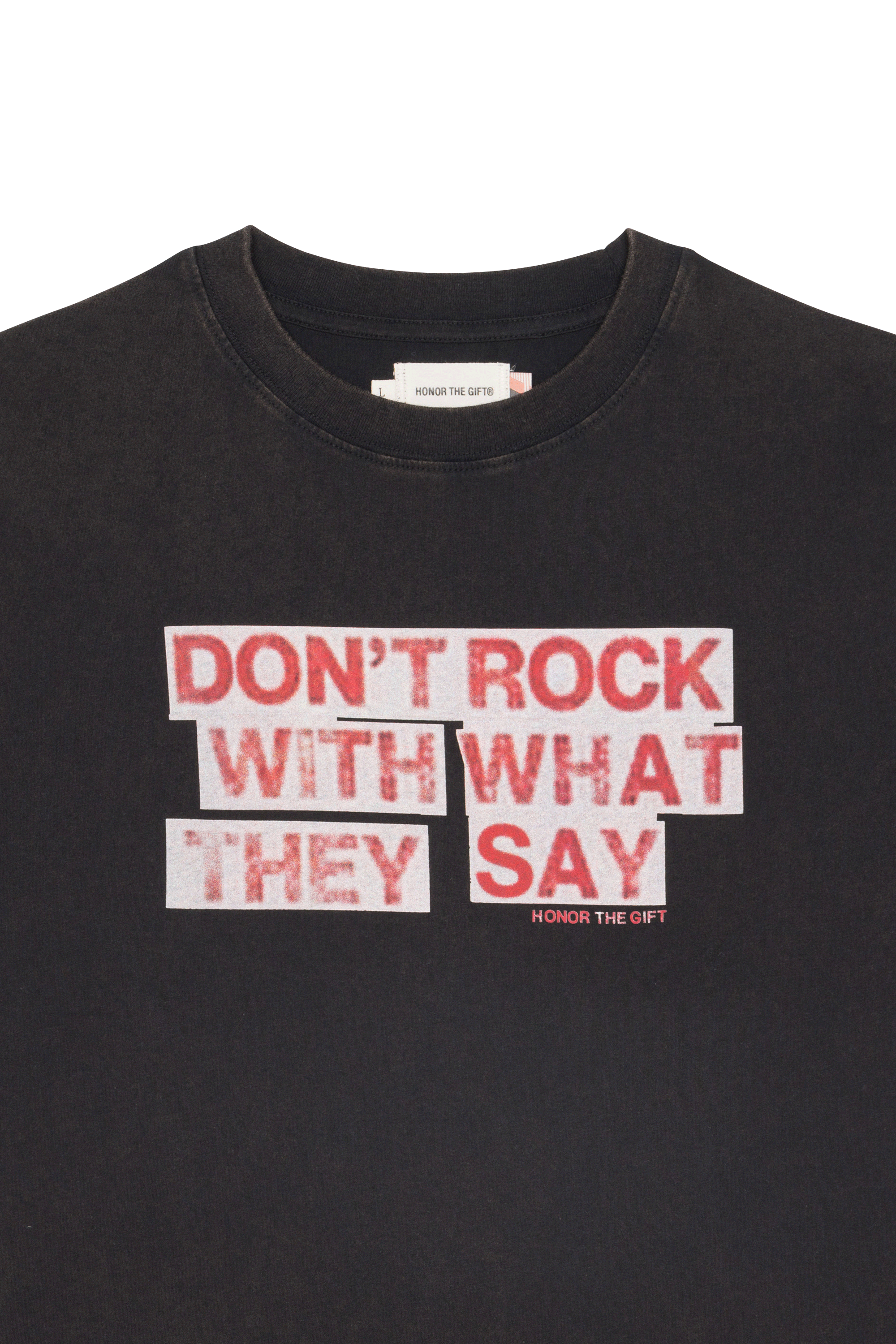 Regular-fit round-neck cotton T-shirt Black