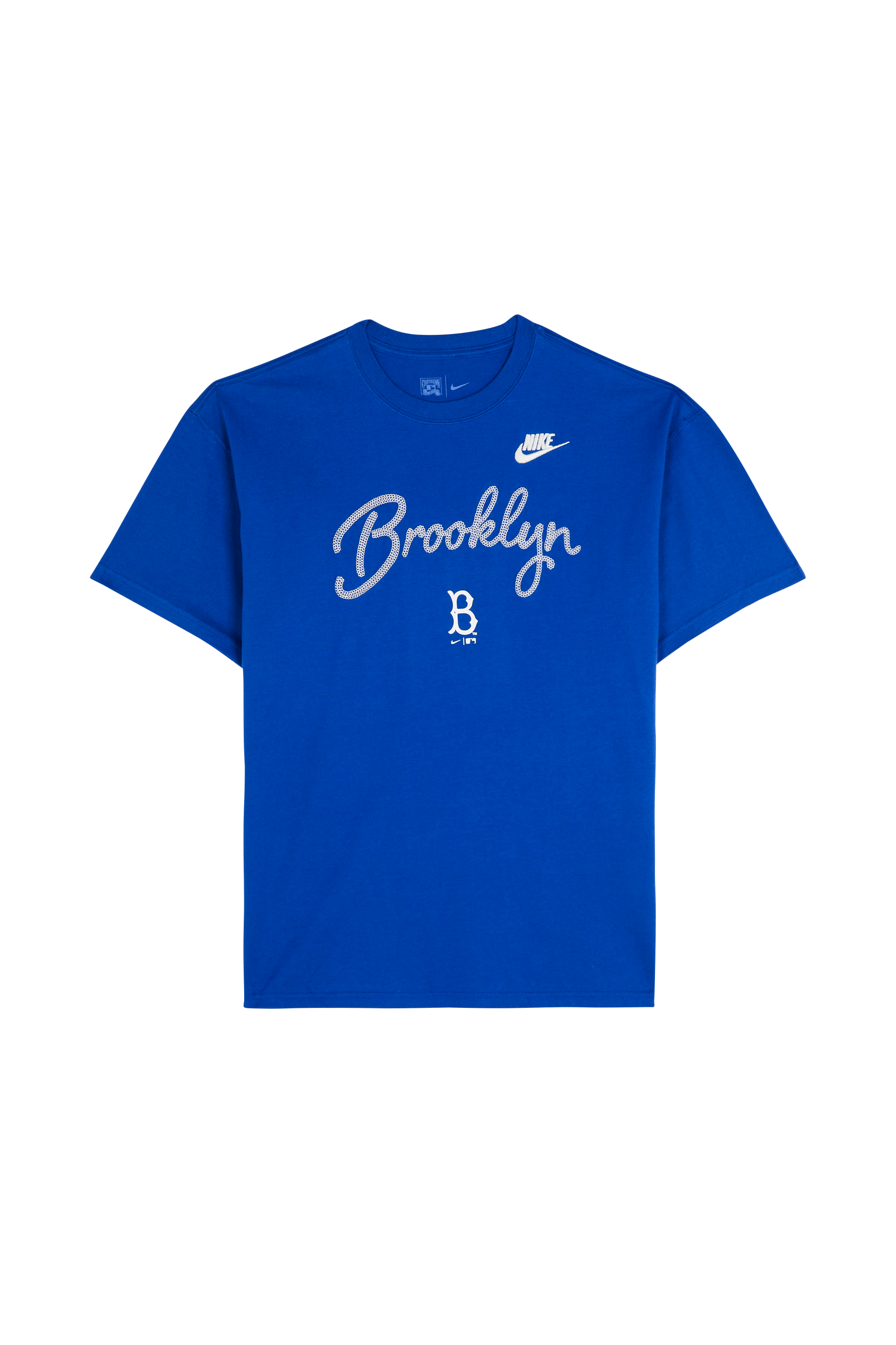 Regular-fit round-neck cotton T-shirt Blue
