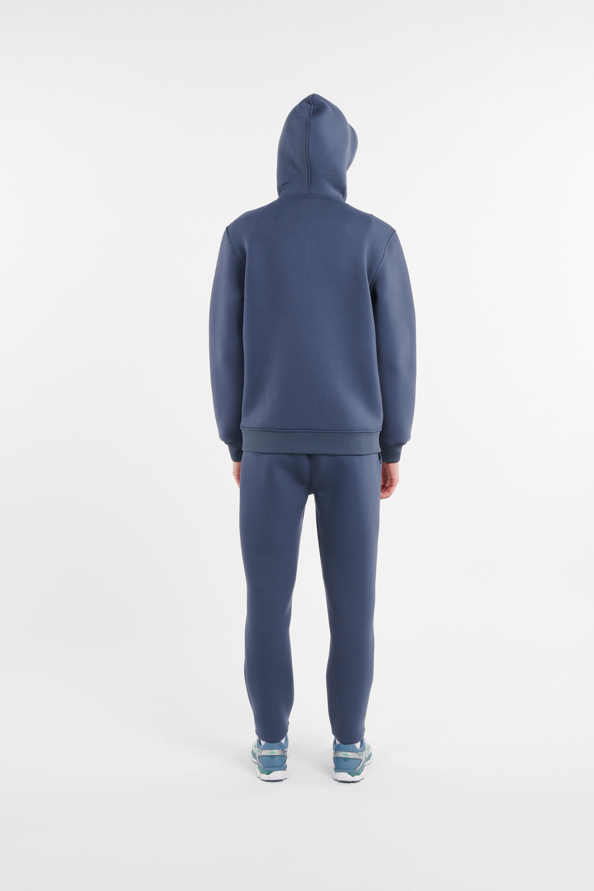 Regular-fit zip-up cotton-blend hoodie with Pony Player Blue