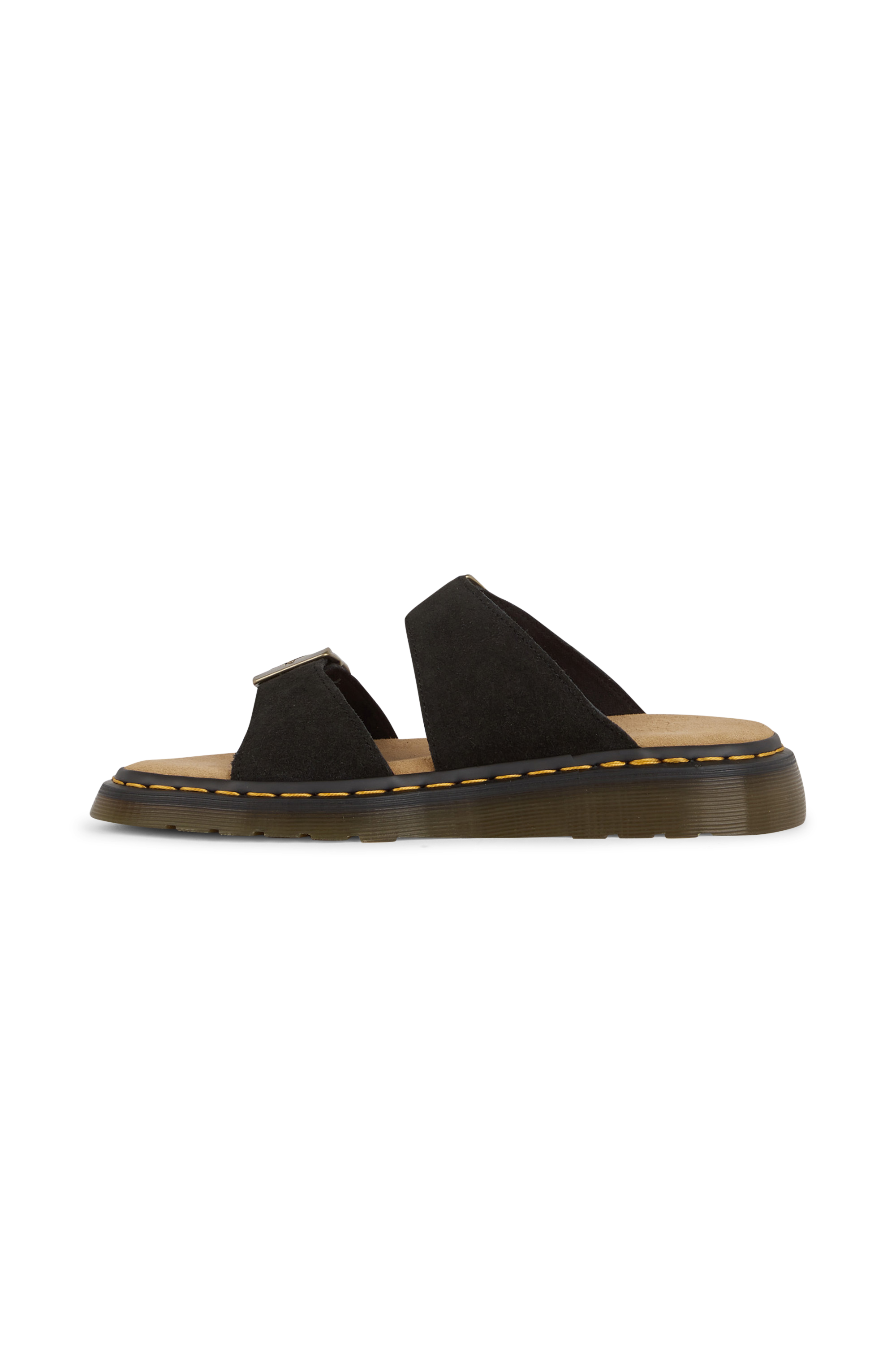Flat furry sheepskin sandals Black