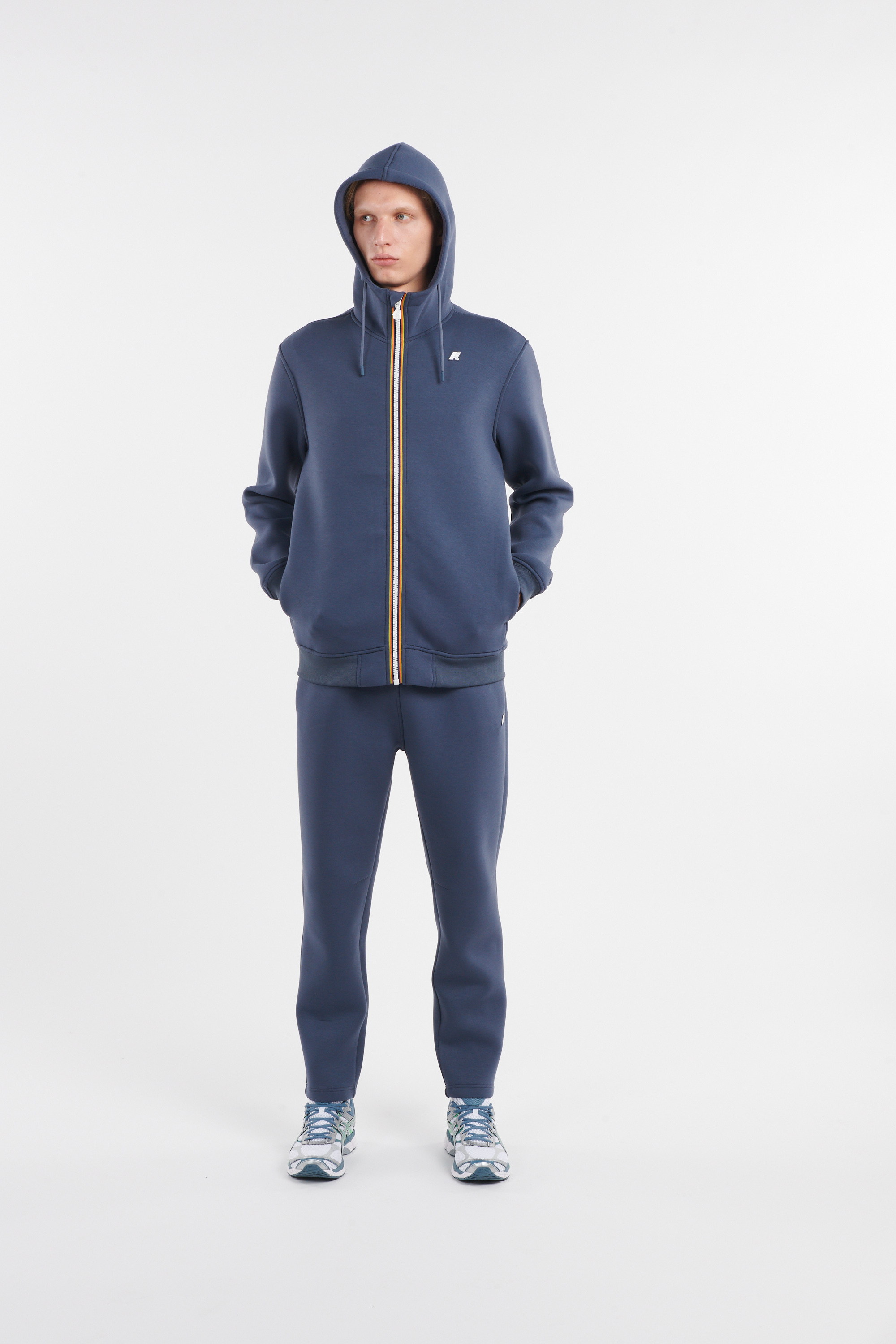 Hoodie zippé Bleu