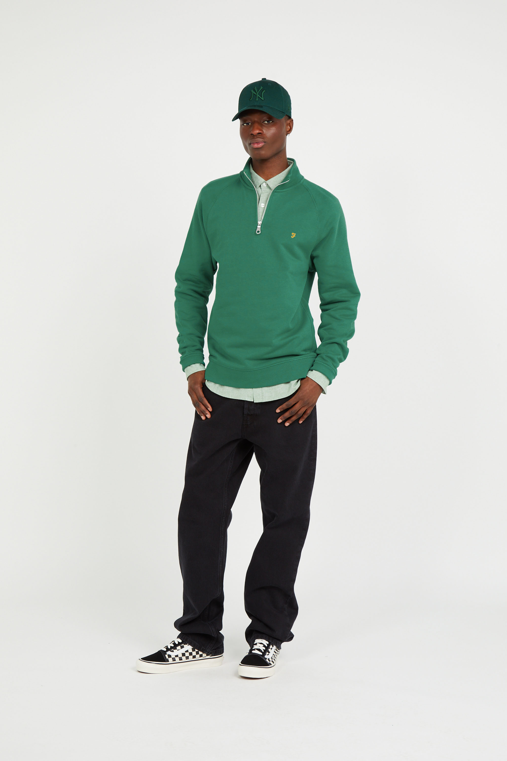 Slim-fit zip-up tracksuit top  Green