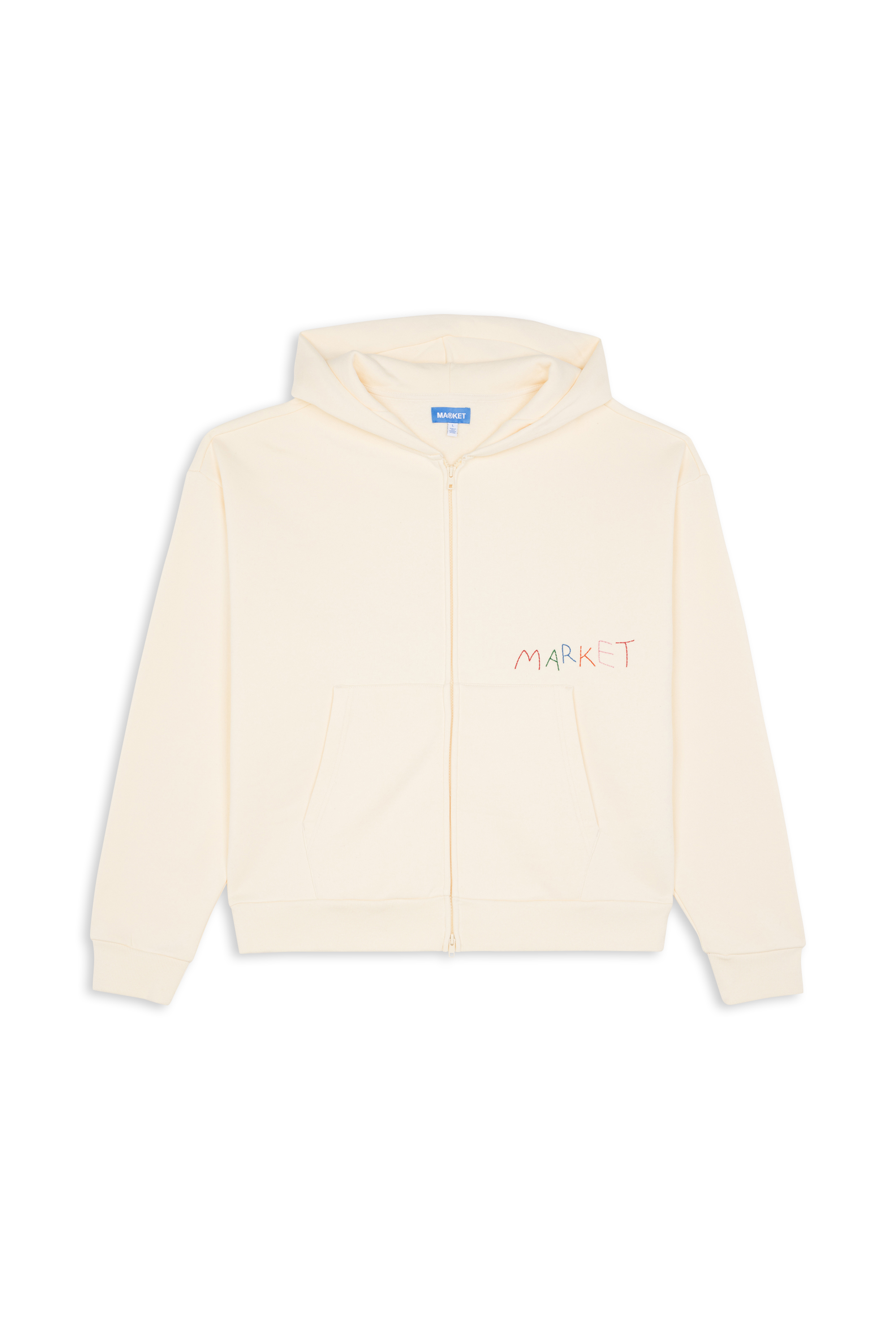 Regular-fit zip-up cotton-blend hoodie with Pony Player Beige