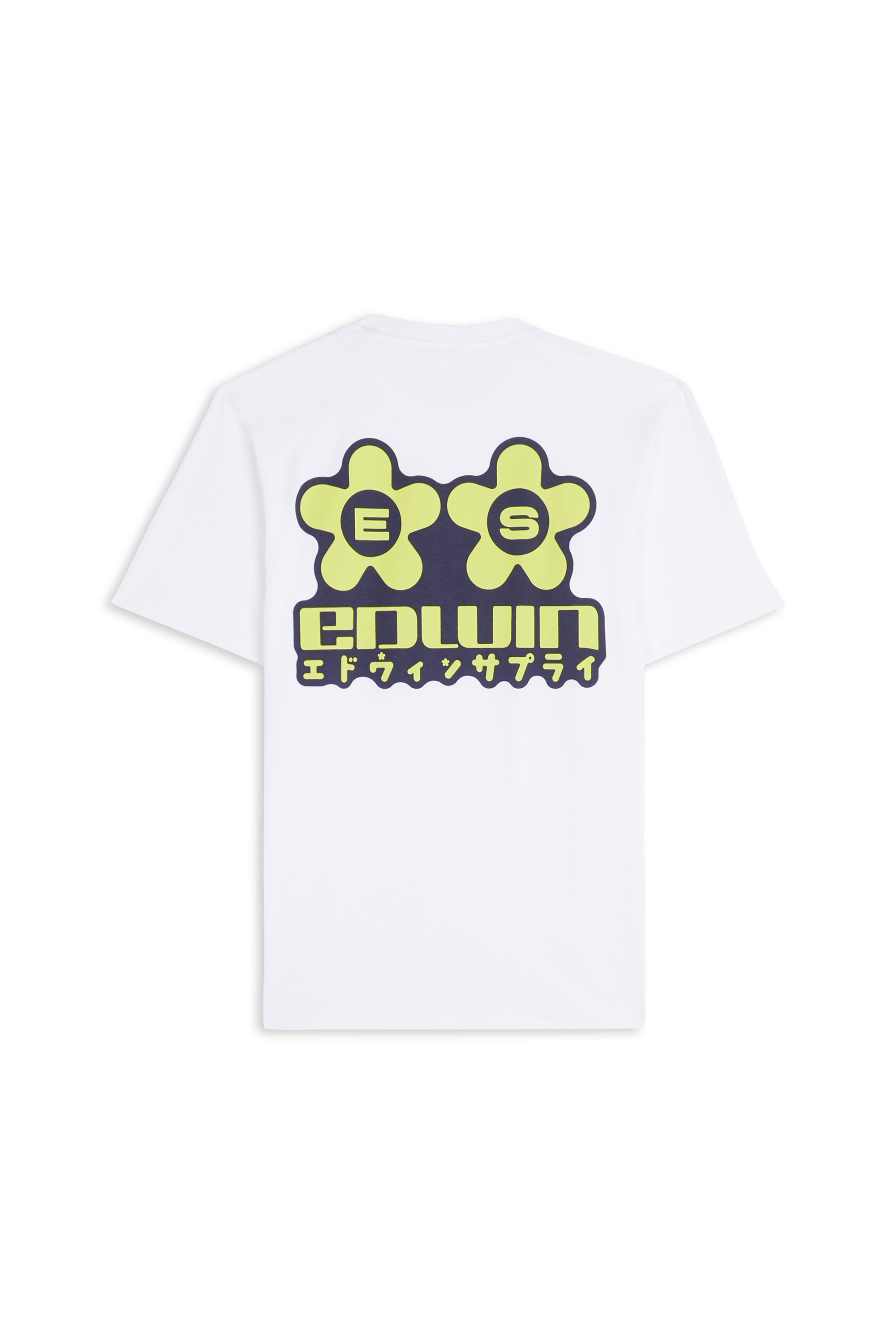 Regular-fit round-neck cotton T-shirt SAKURA White