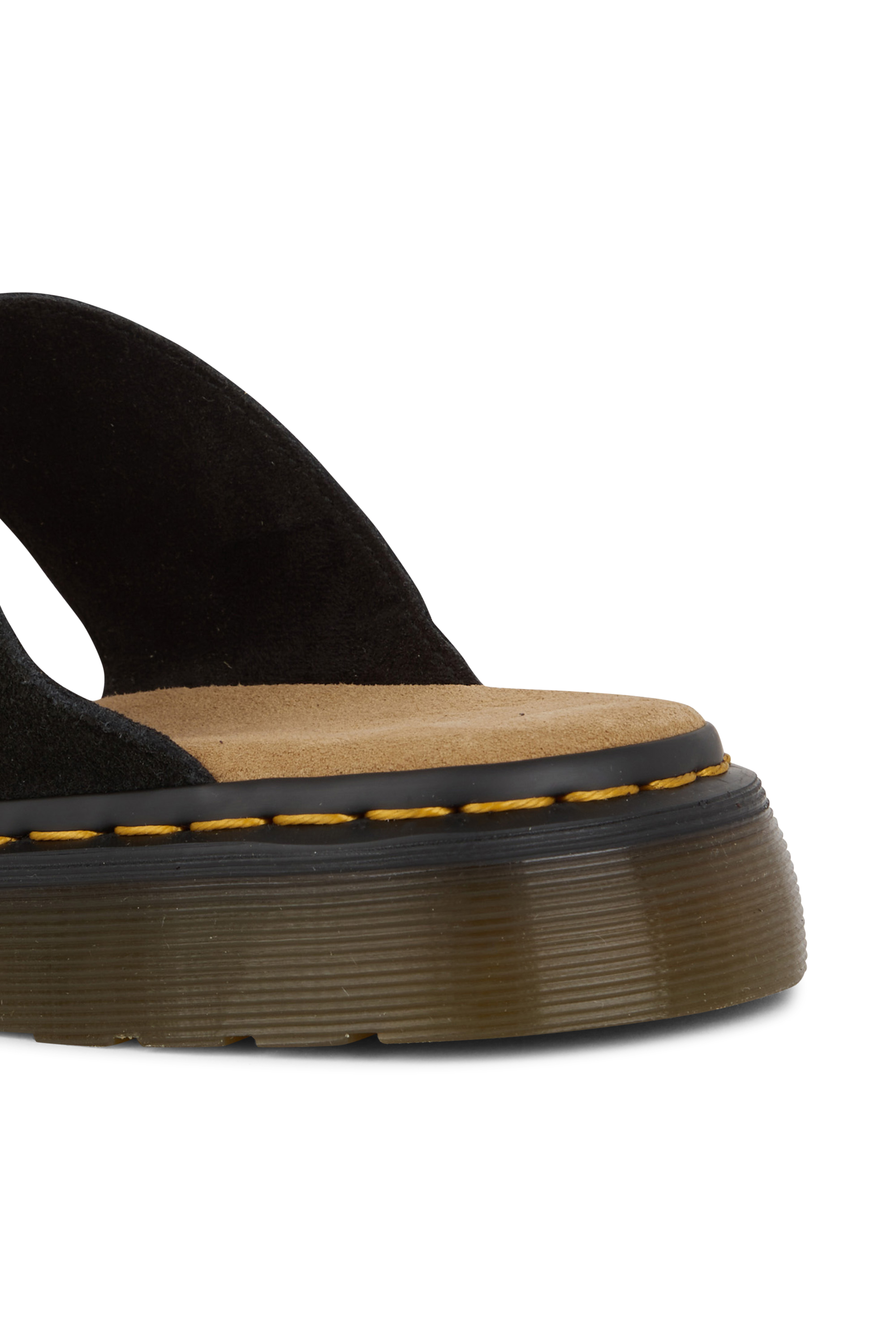 Flat furry sheepskin sandals Black