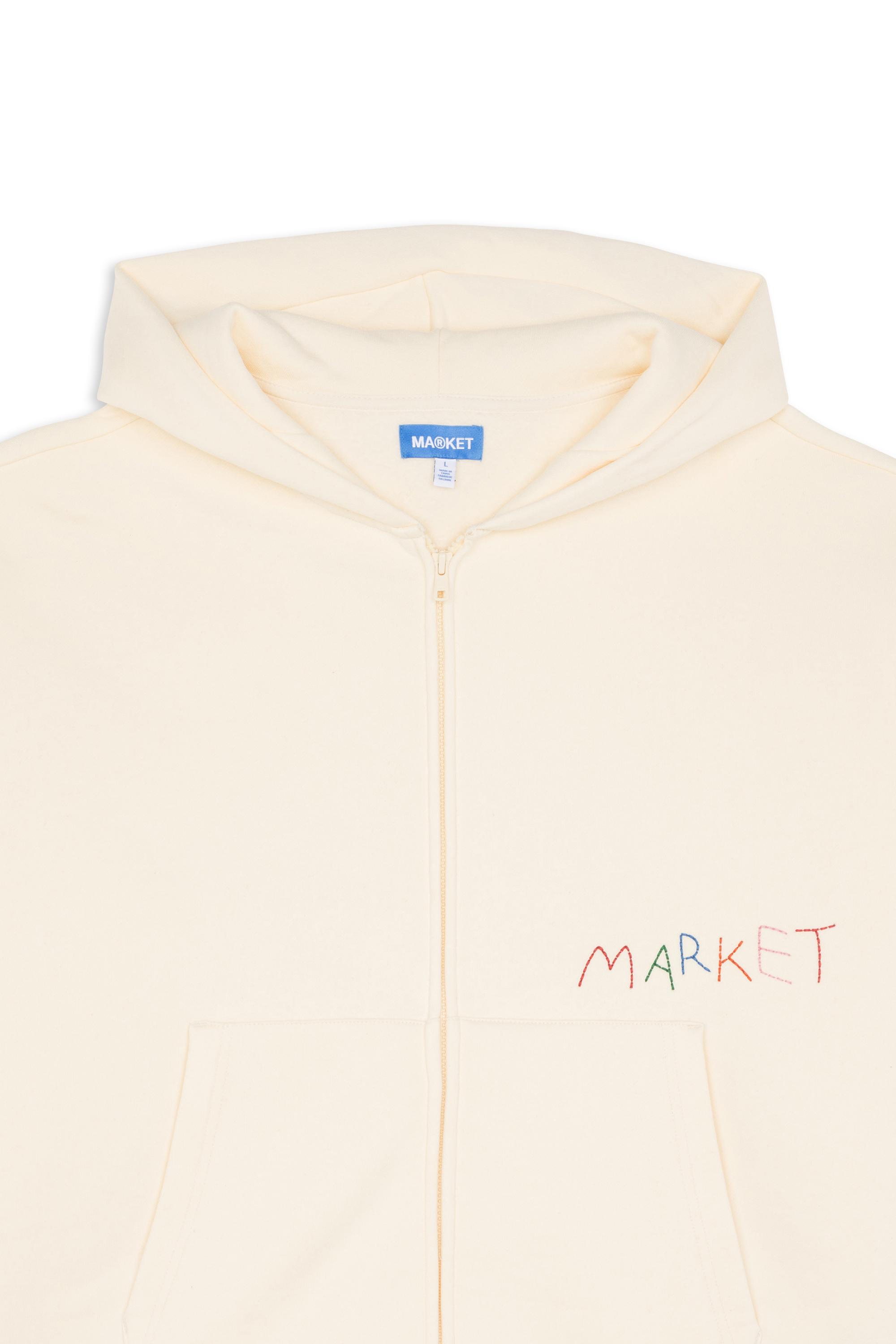 Regular-fit zip-up cotton-blend hoodie with Pony Player Beige