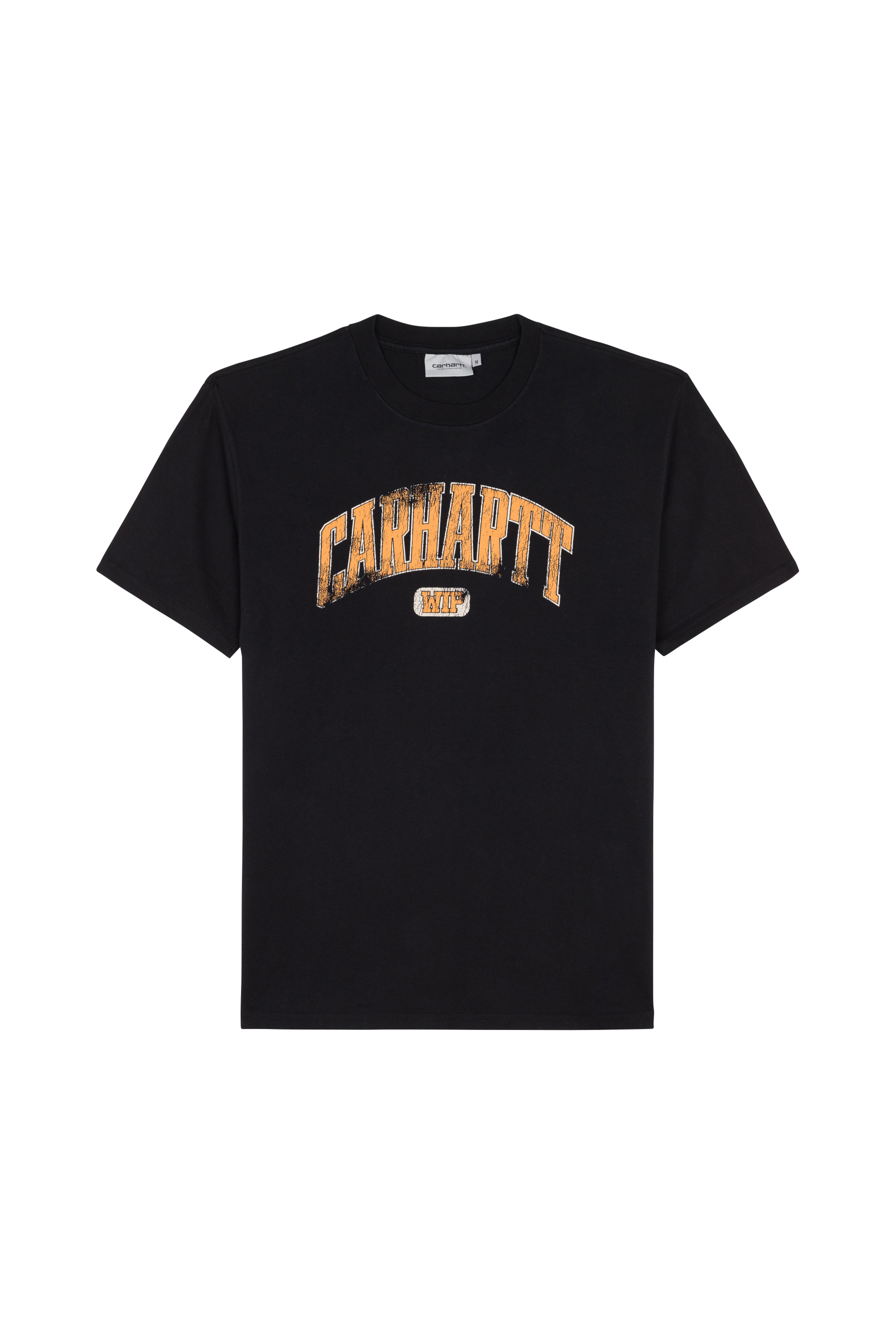 Regular-fit round-neck cotton T-shirt Black