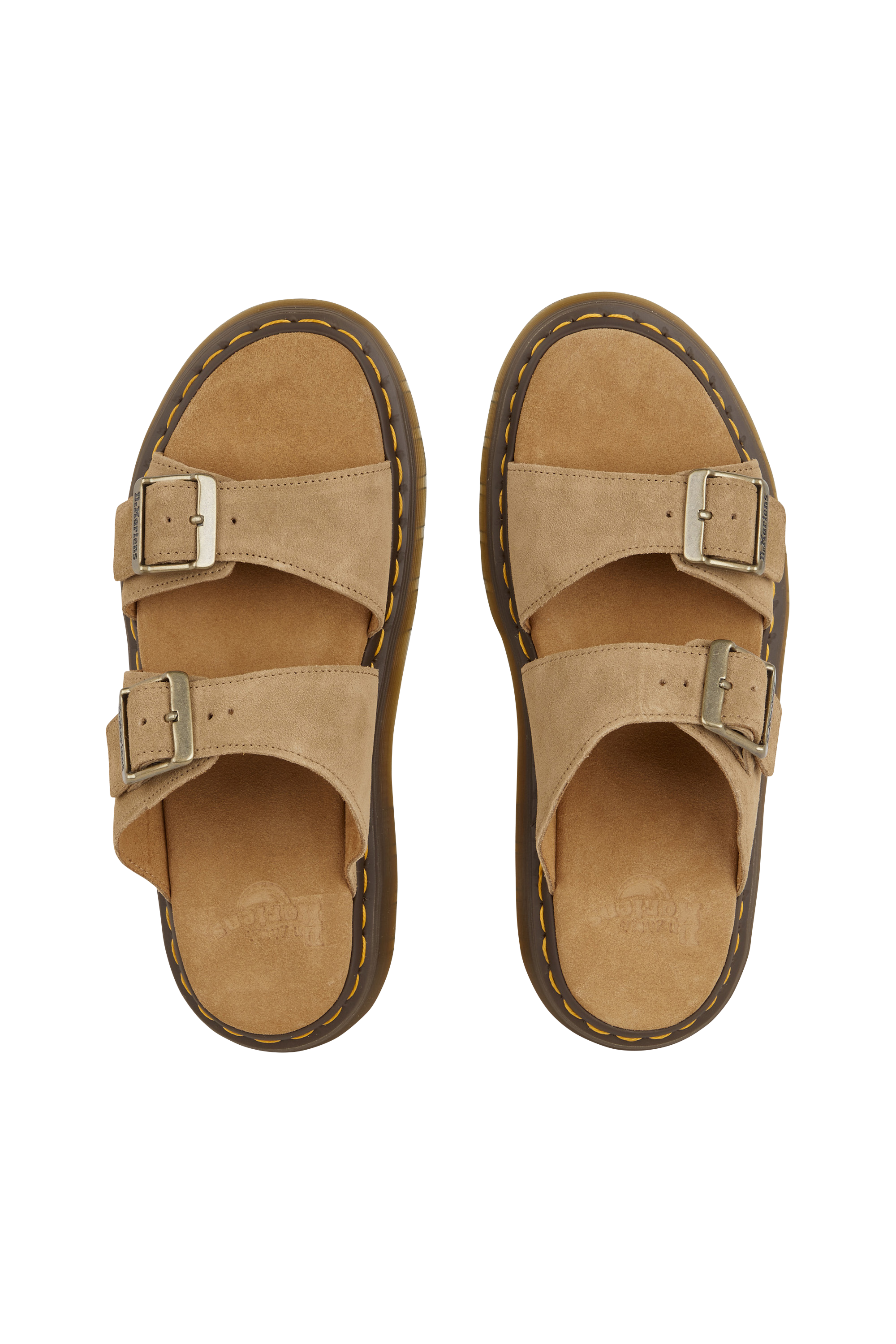 Flat furry sheepskin sandals Beige
