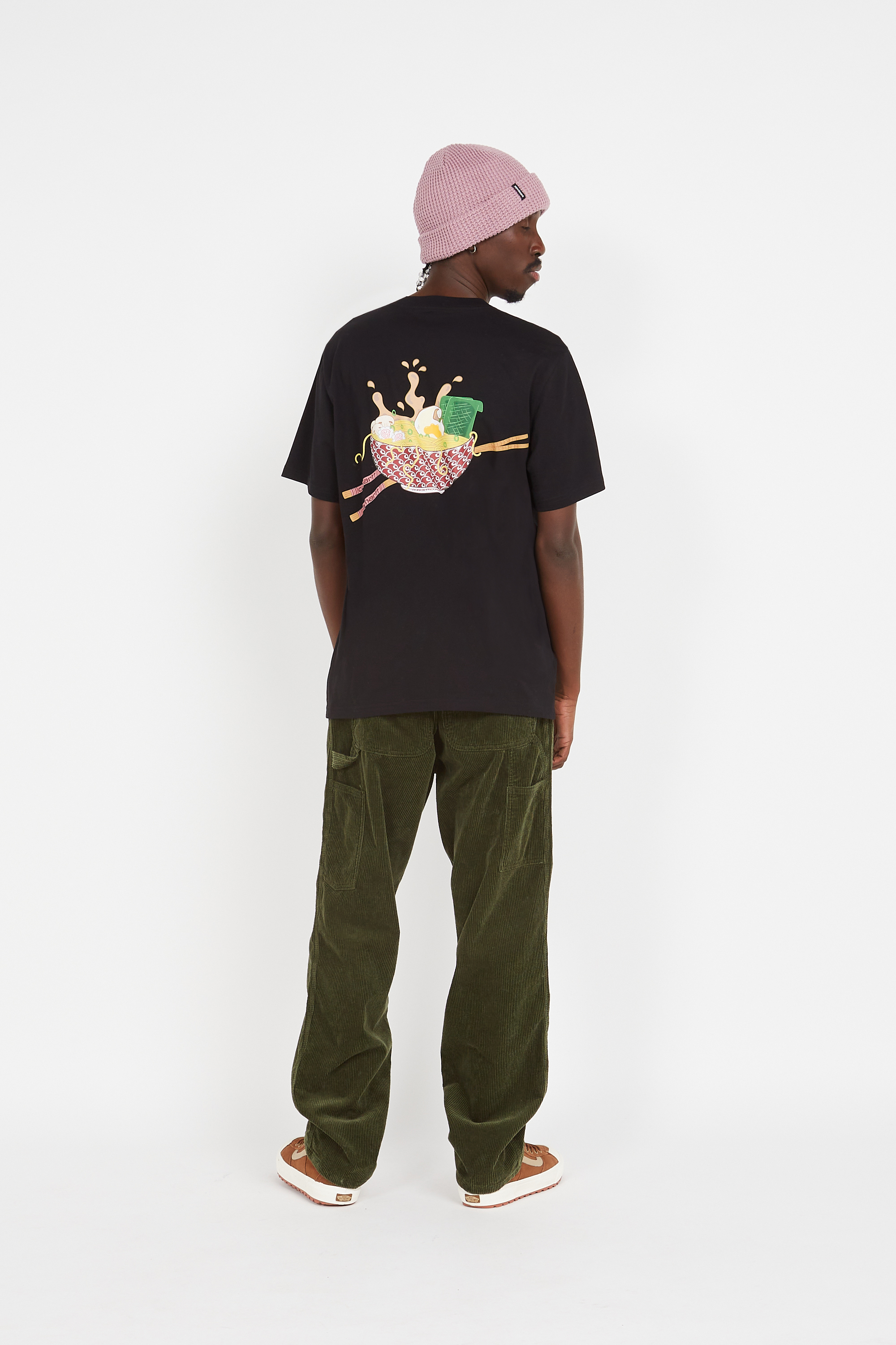 Straight velour trousers Khaki