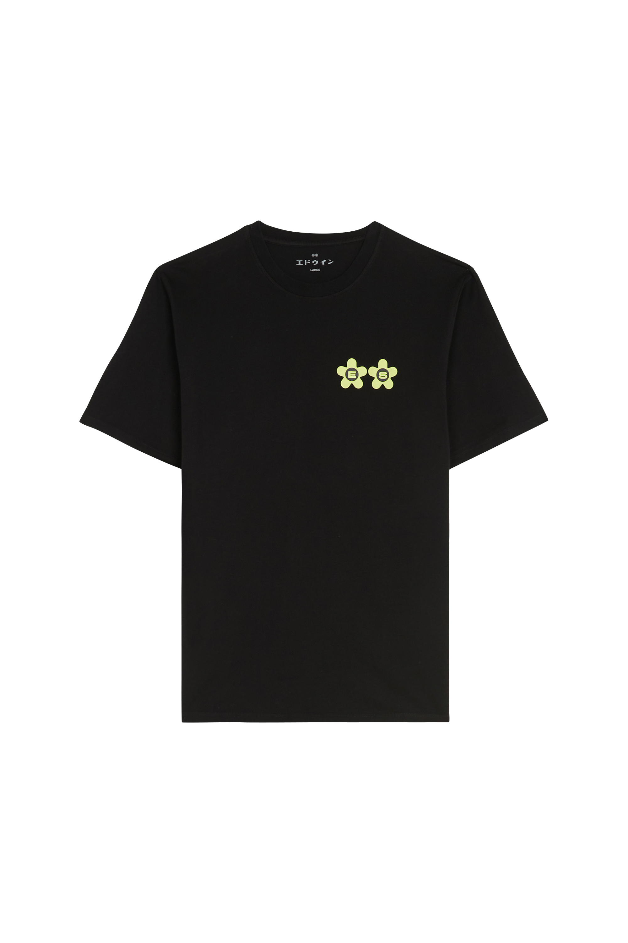 Regular-fit round-neck cotton T-shirt | Black EDWIN Men