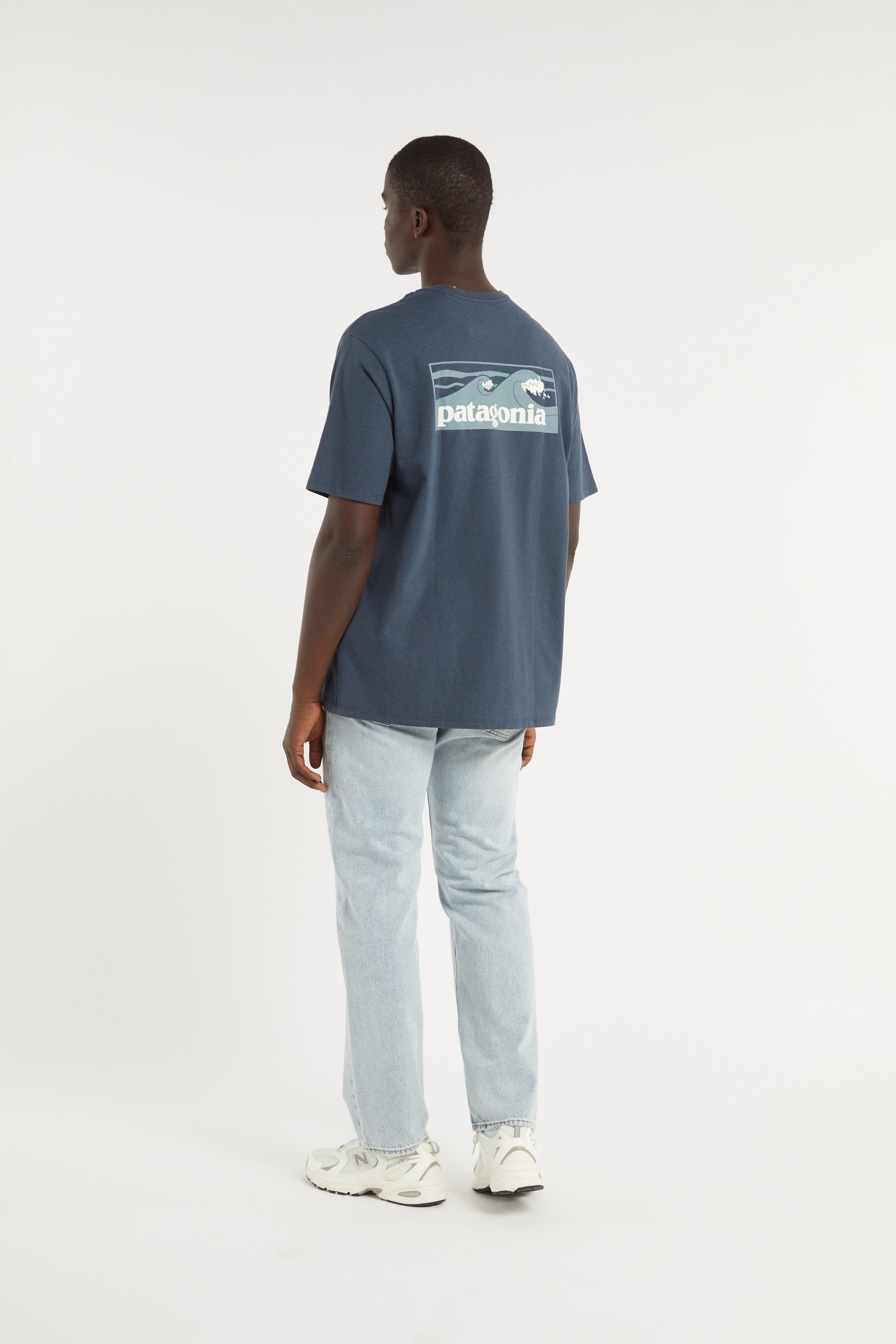 Regular-fit round-neck cotton T-shirt | Blue PATAGONIA Men