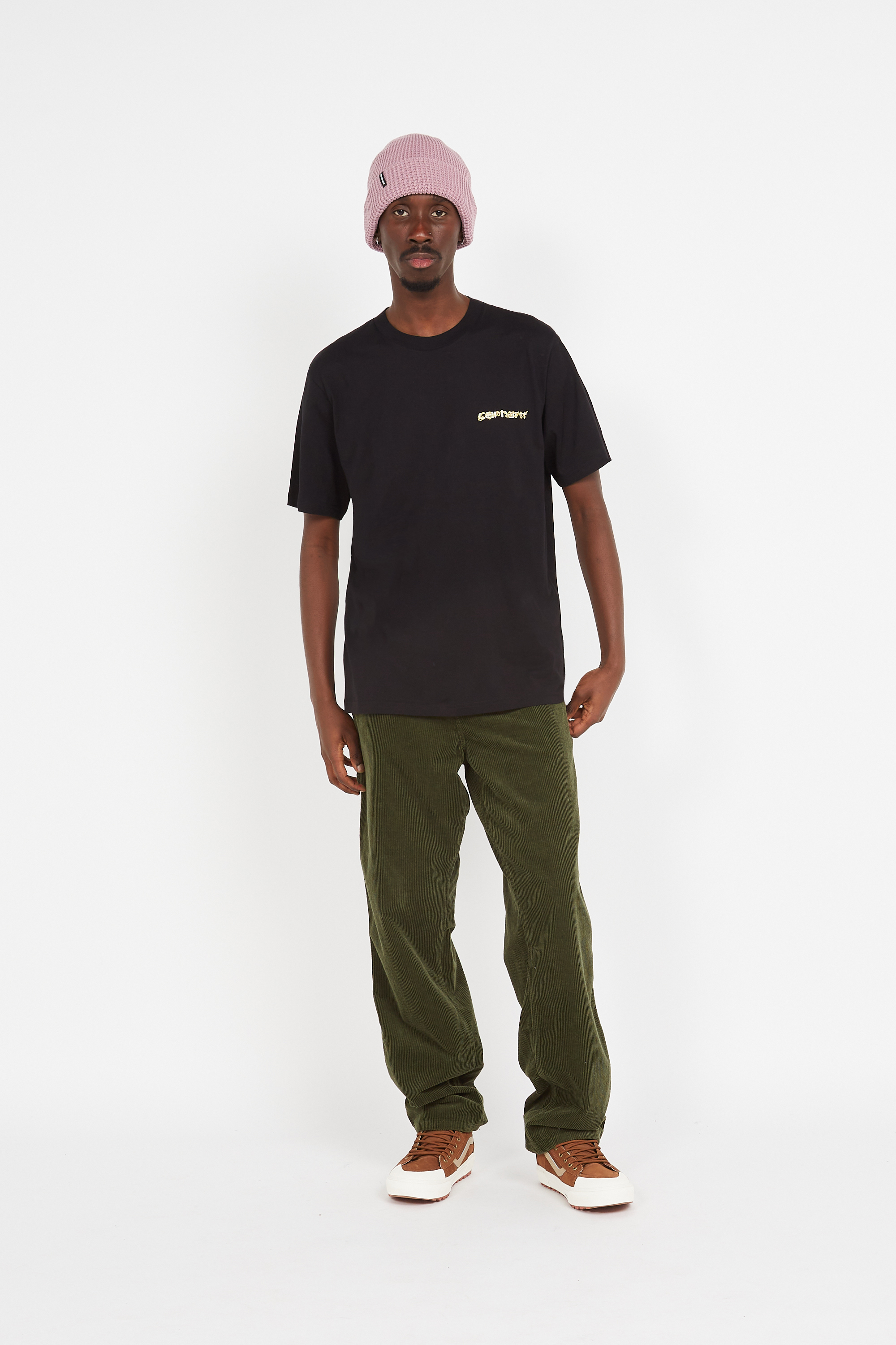 Pantalon droit en velours Kaki