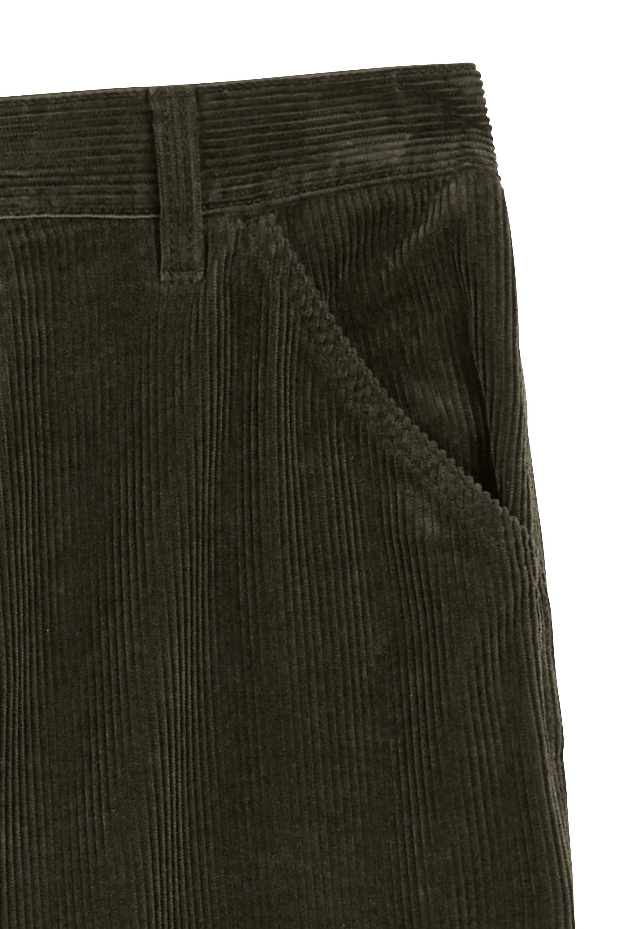 Straight velour trousers Khaki