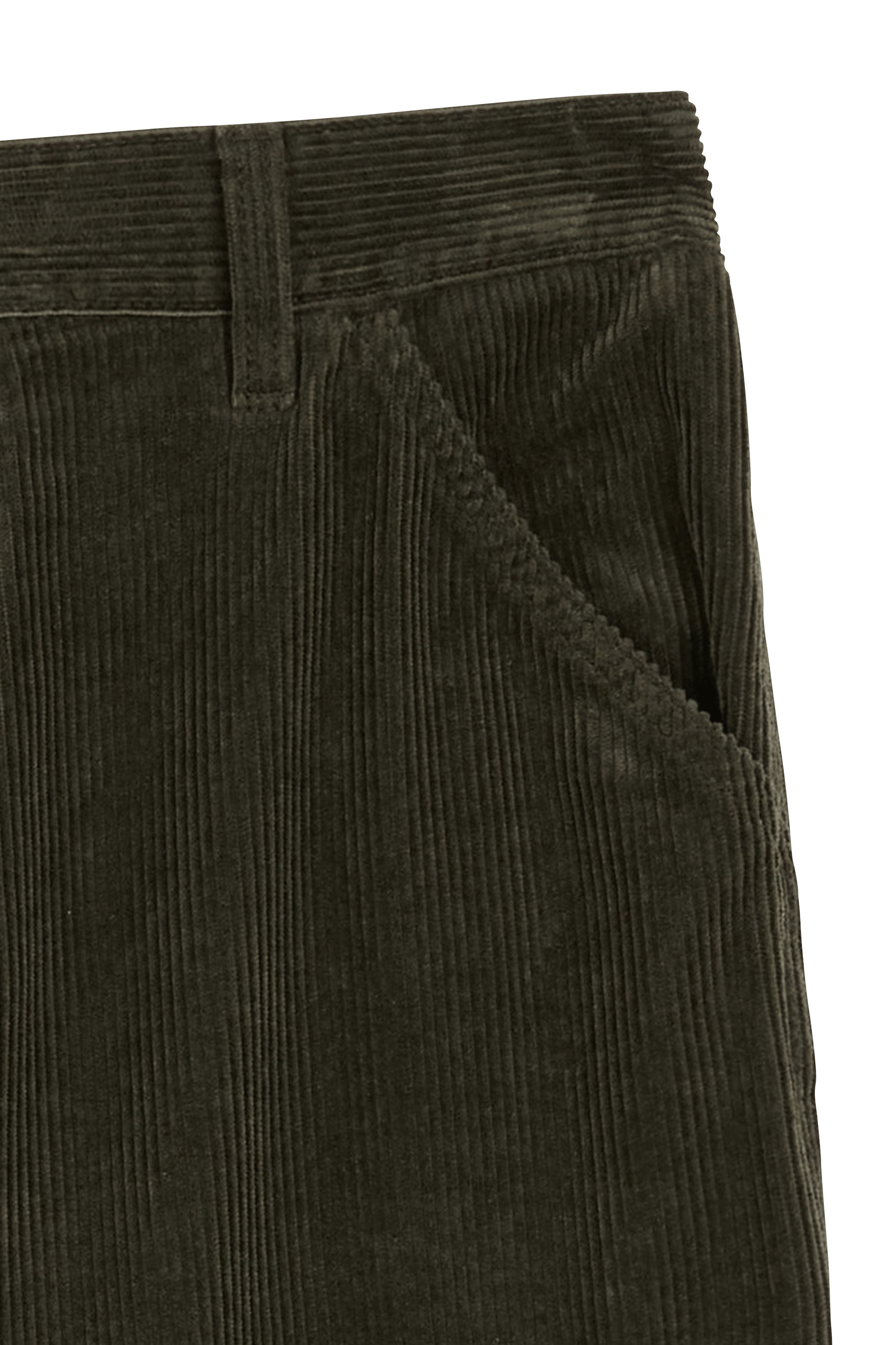 Straight velour trousers Khaki