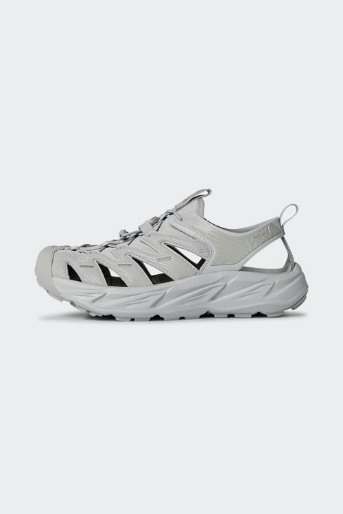 HOKA Flat furry sheepskin sandals Grey