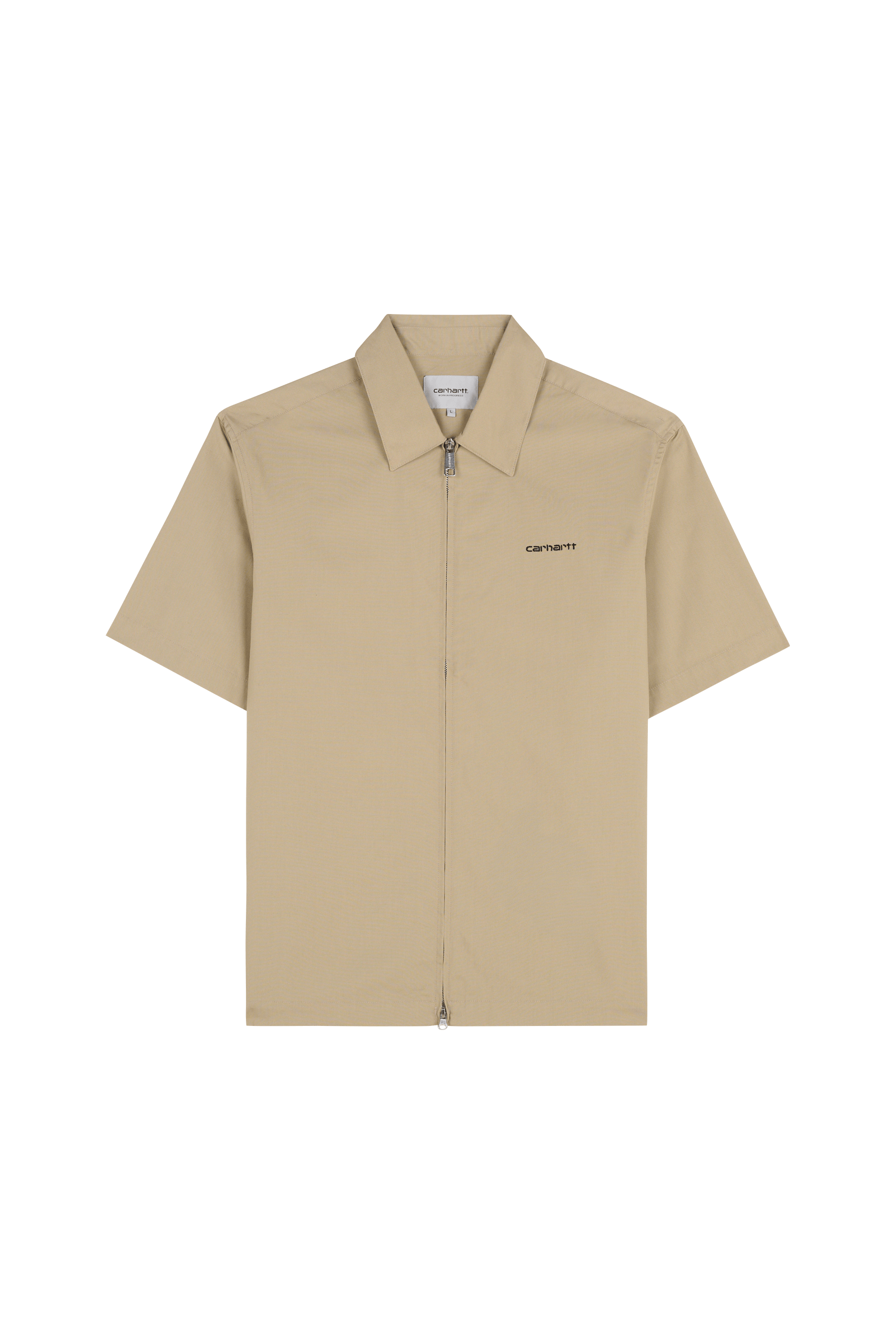 Chemise S/S Postal Zip Shirt Iroko / black