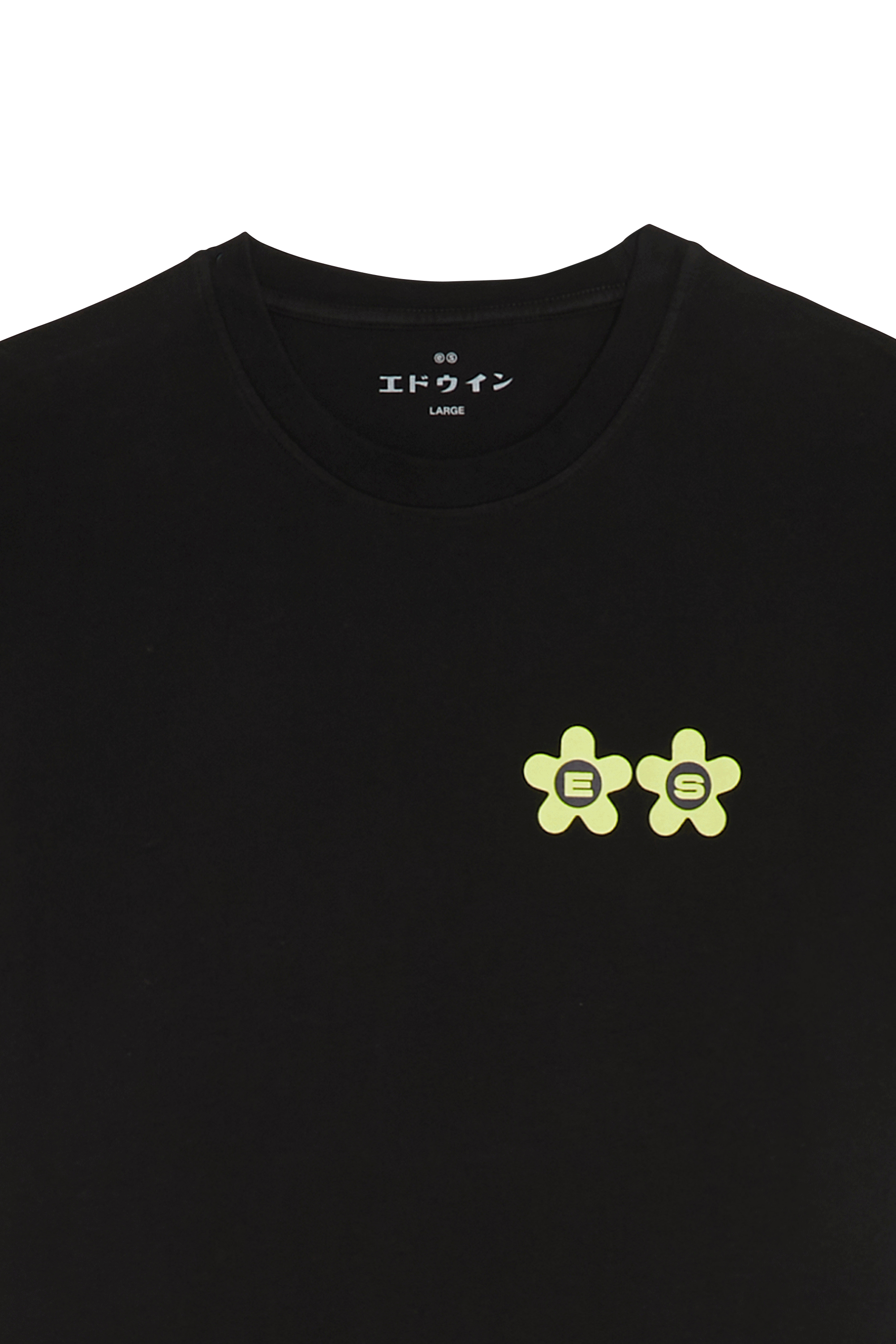 Regular-fit round-neck cotton T-shirt | Black EDWIN Men