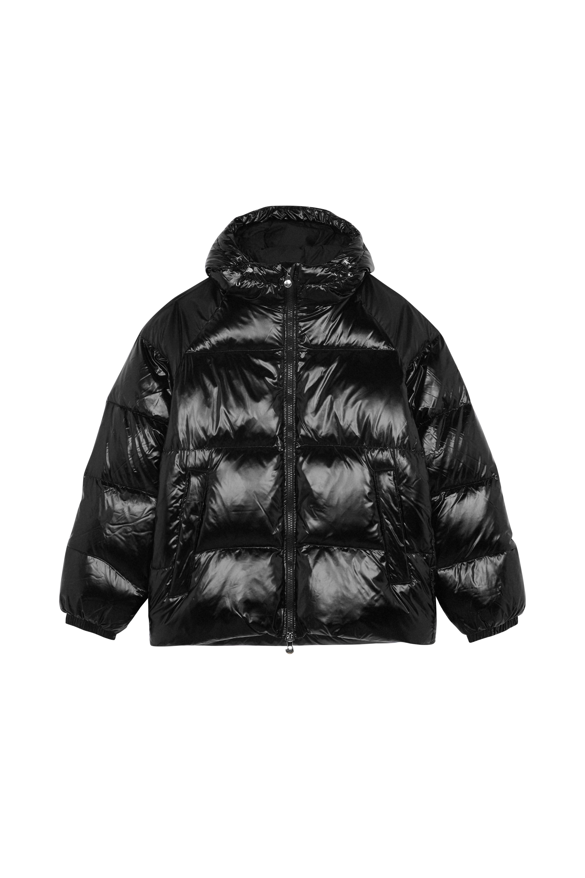 Lightweight quilted padded jacket with high neck Black