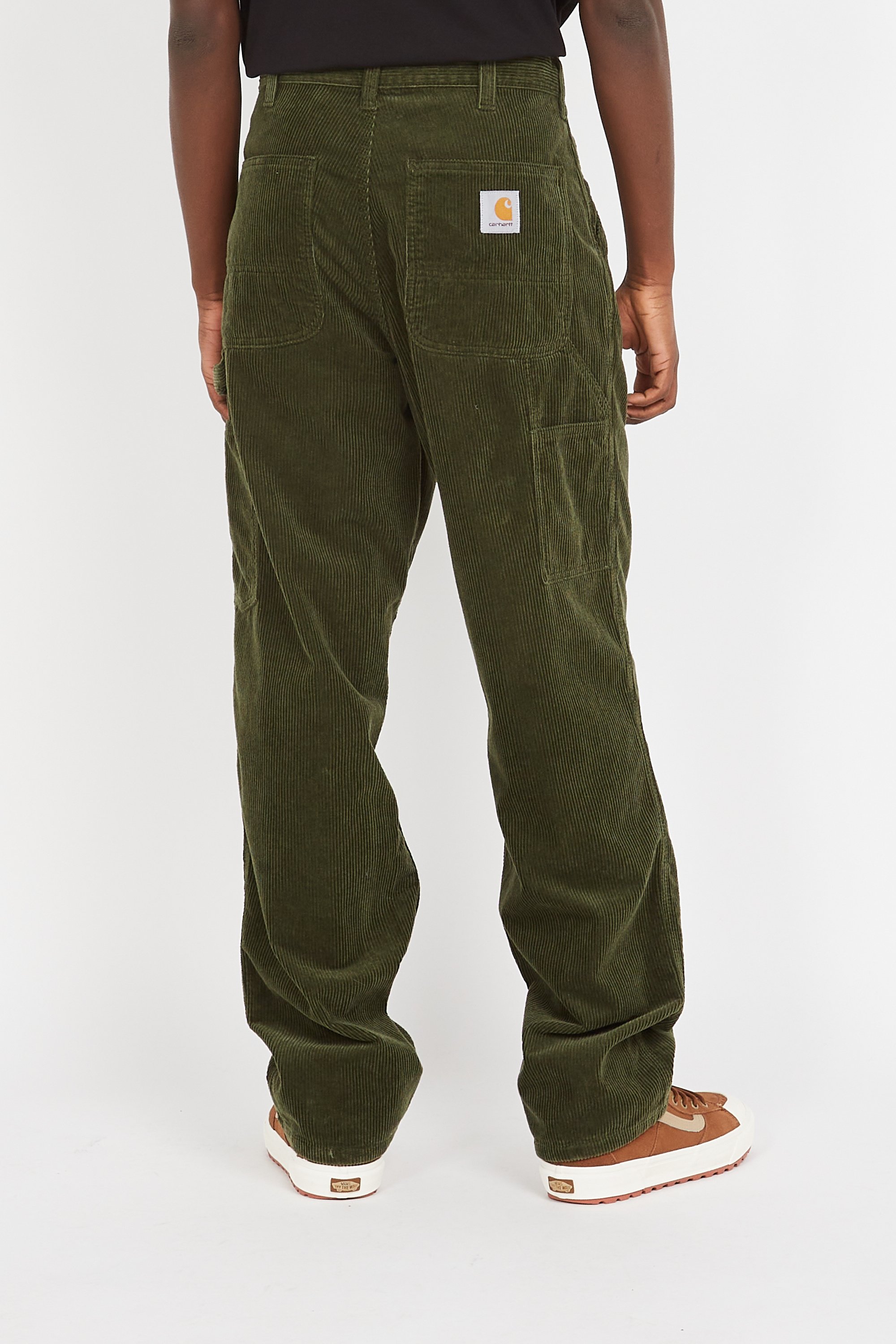 Straight velour trousers Khaki