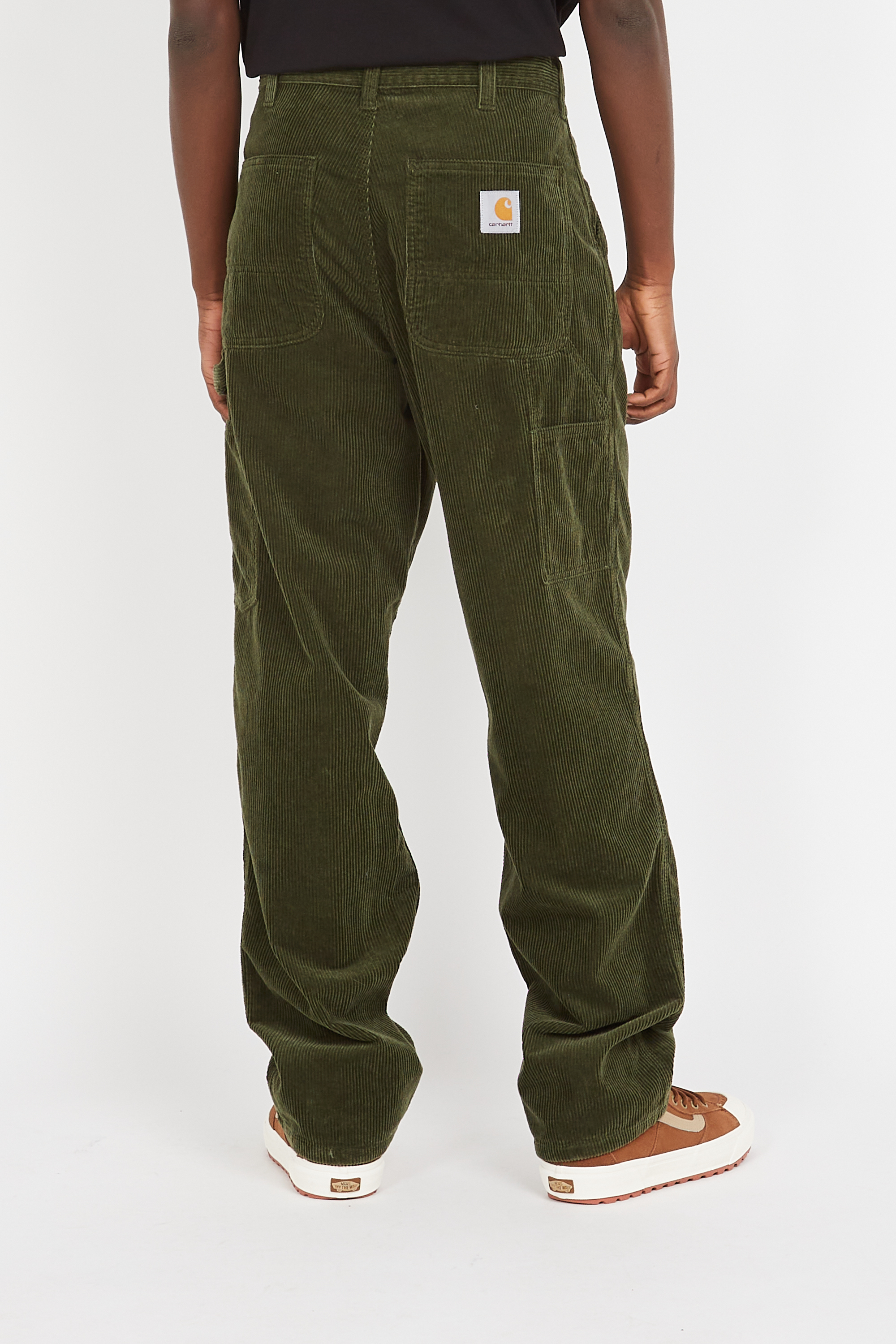 Straight velour trousers Khaki