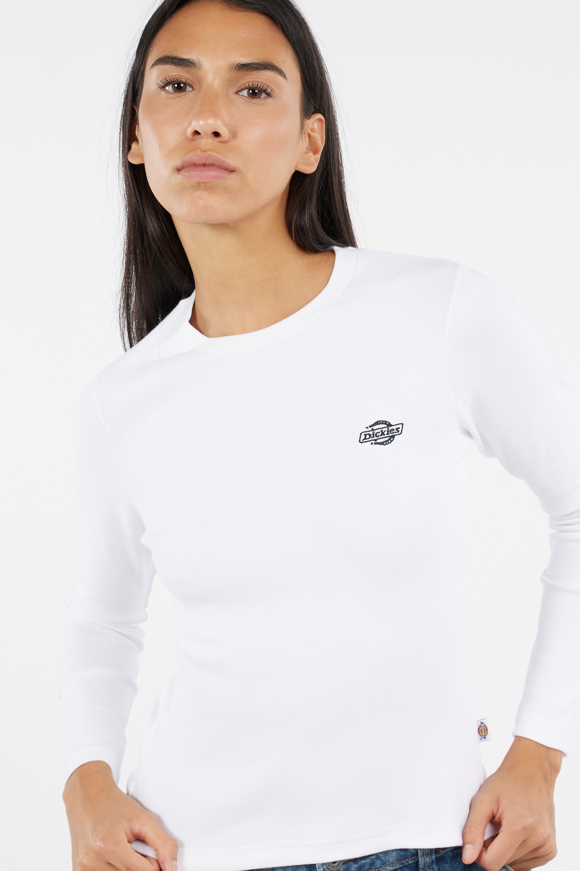 Regular-fit round-neck cotton T-shirt | White by DICKIES Regular-fit round-neck cotton T-shirt White