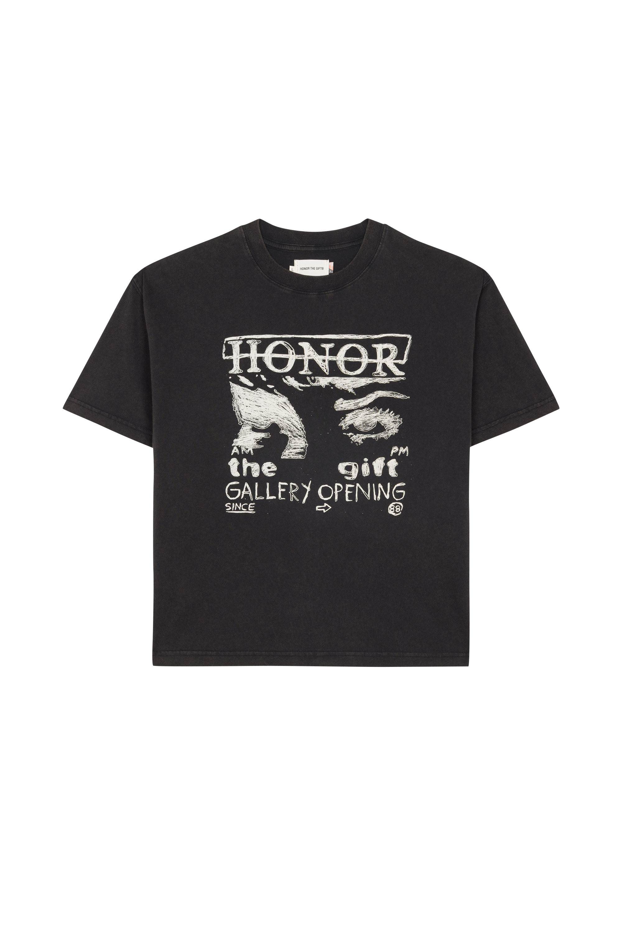 Regular-fit round-neck cotton T-shirt Black