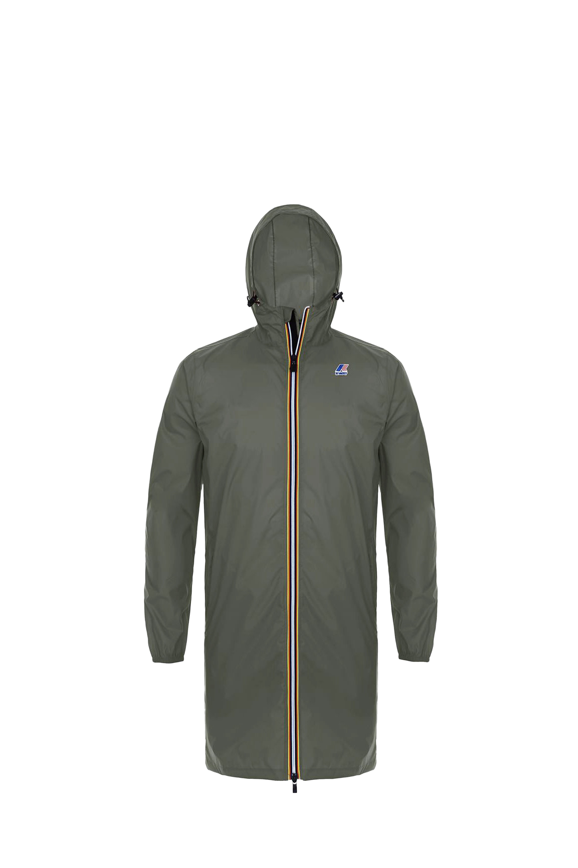 Long hooded raincoat Khaki