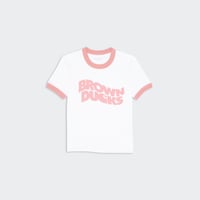 T-shirt Brown Ducks Ringer White / dusty rose