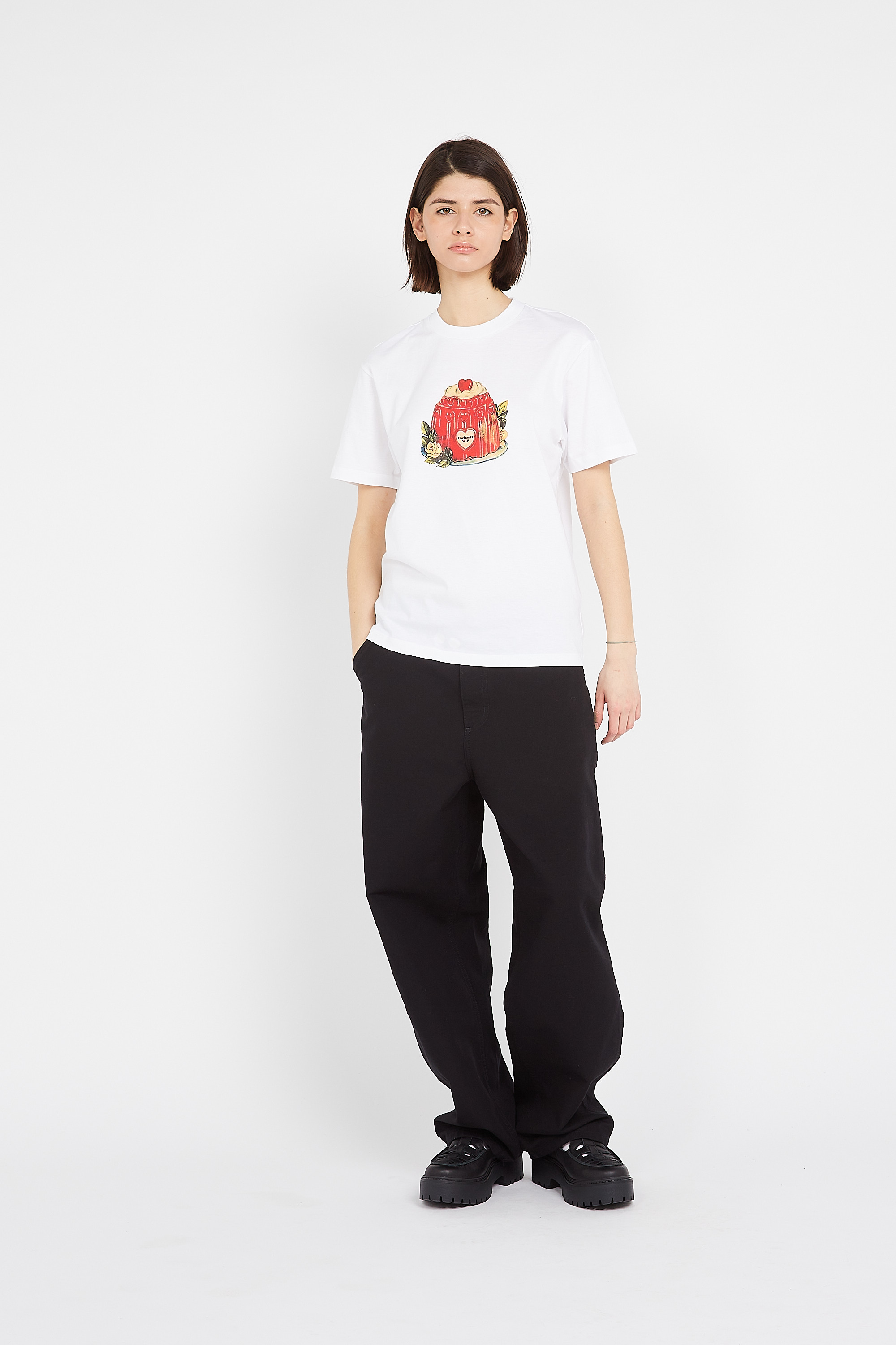 Regular-fit round-neck cotton T-shirt White