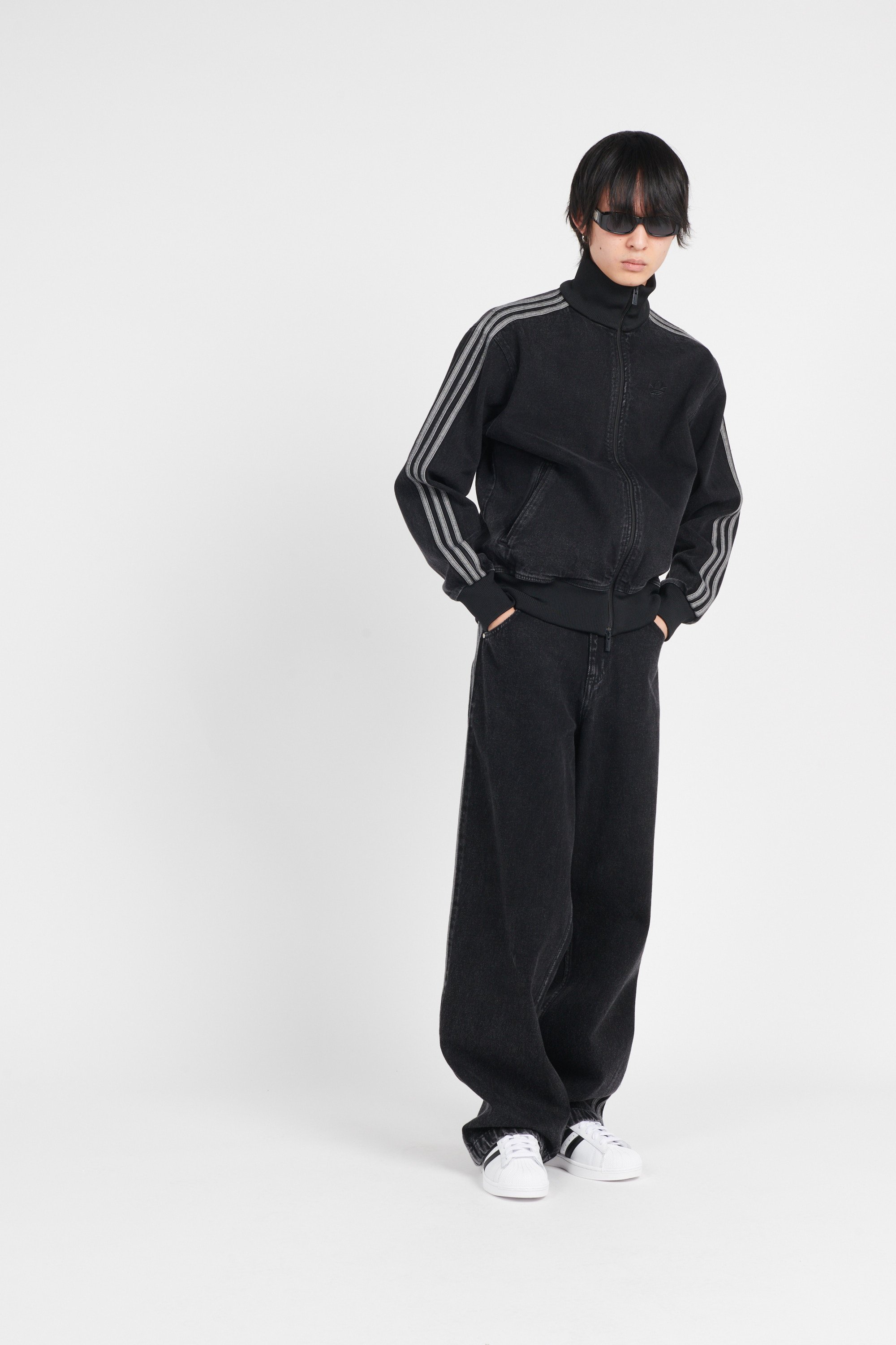 Jacket Adicolor Denim Firebird Track Top Black Adidas - Men Jacket Adicolor Denim Firebird Track Top Black Adidas - Men