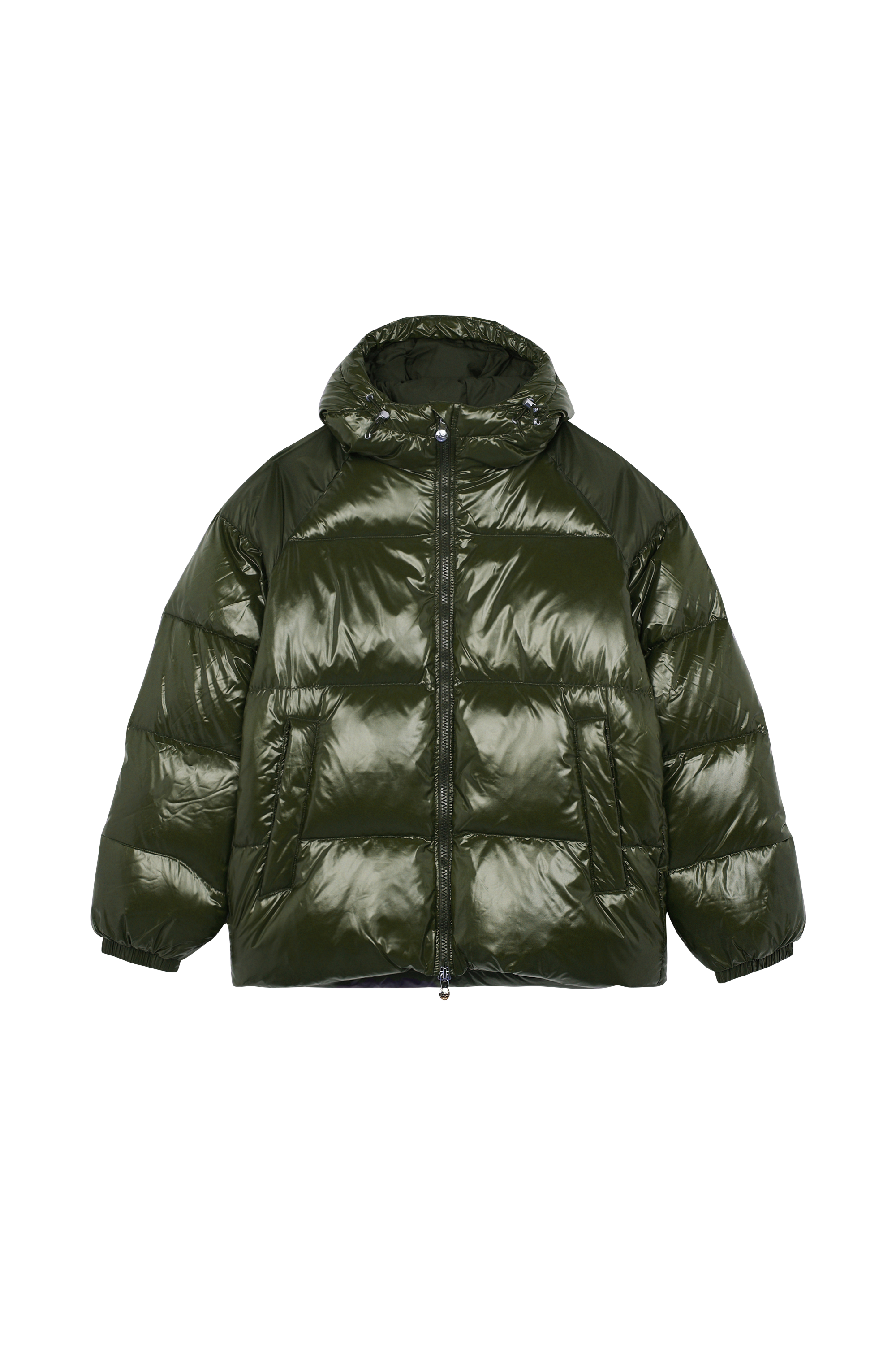 Lightweight quilted padded jacket with high neck Khaki