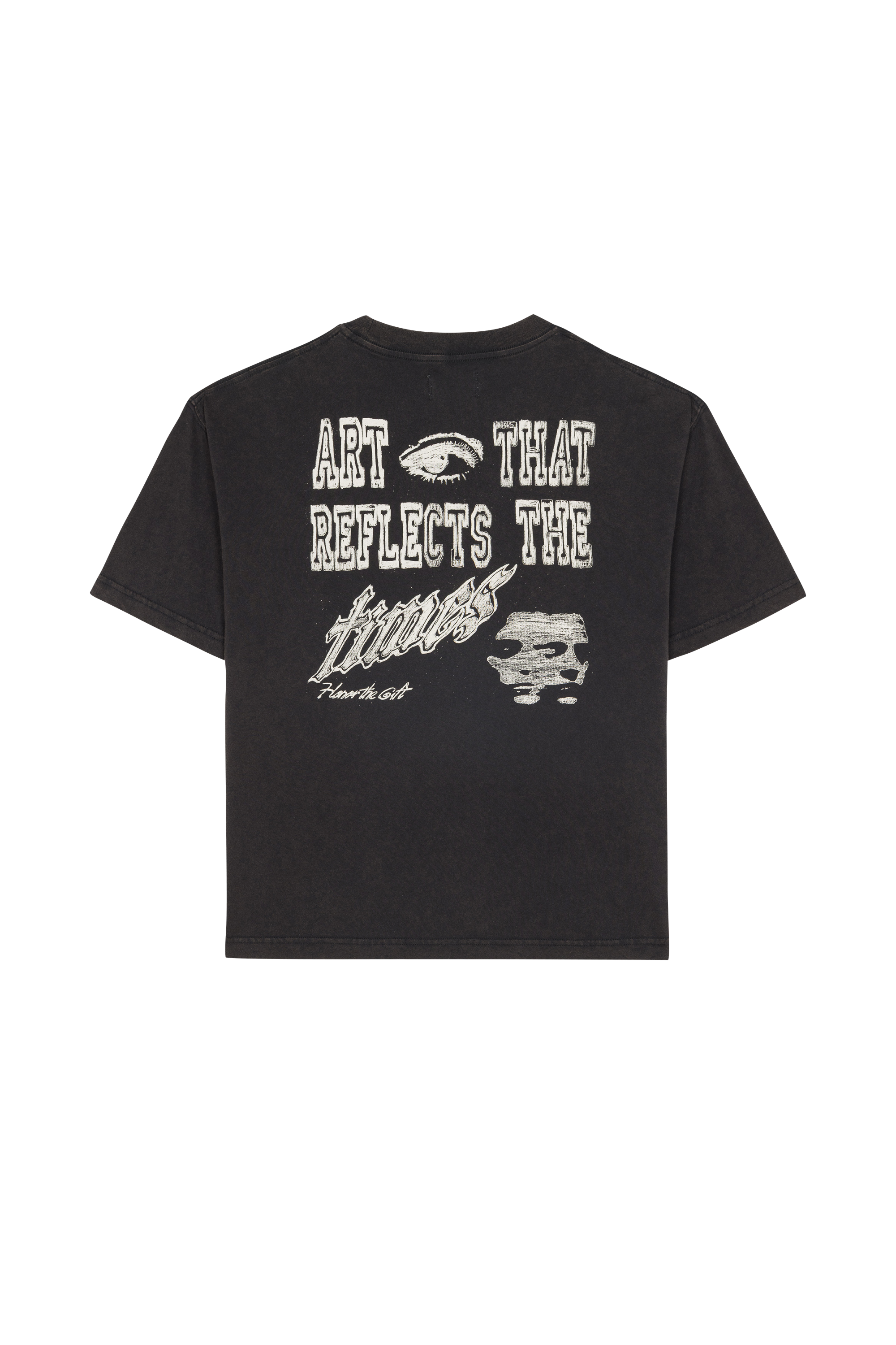 Regular-fit round-neck cotton T-shirt Black