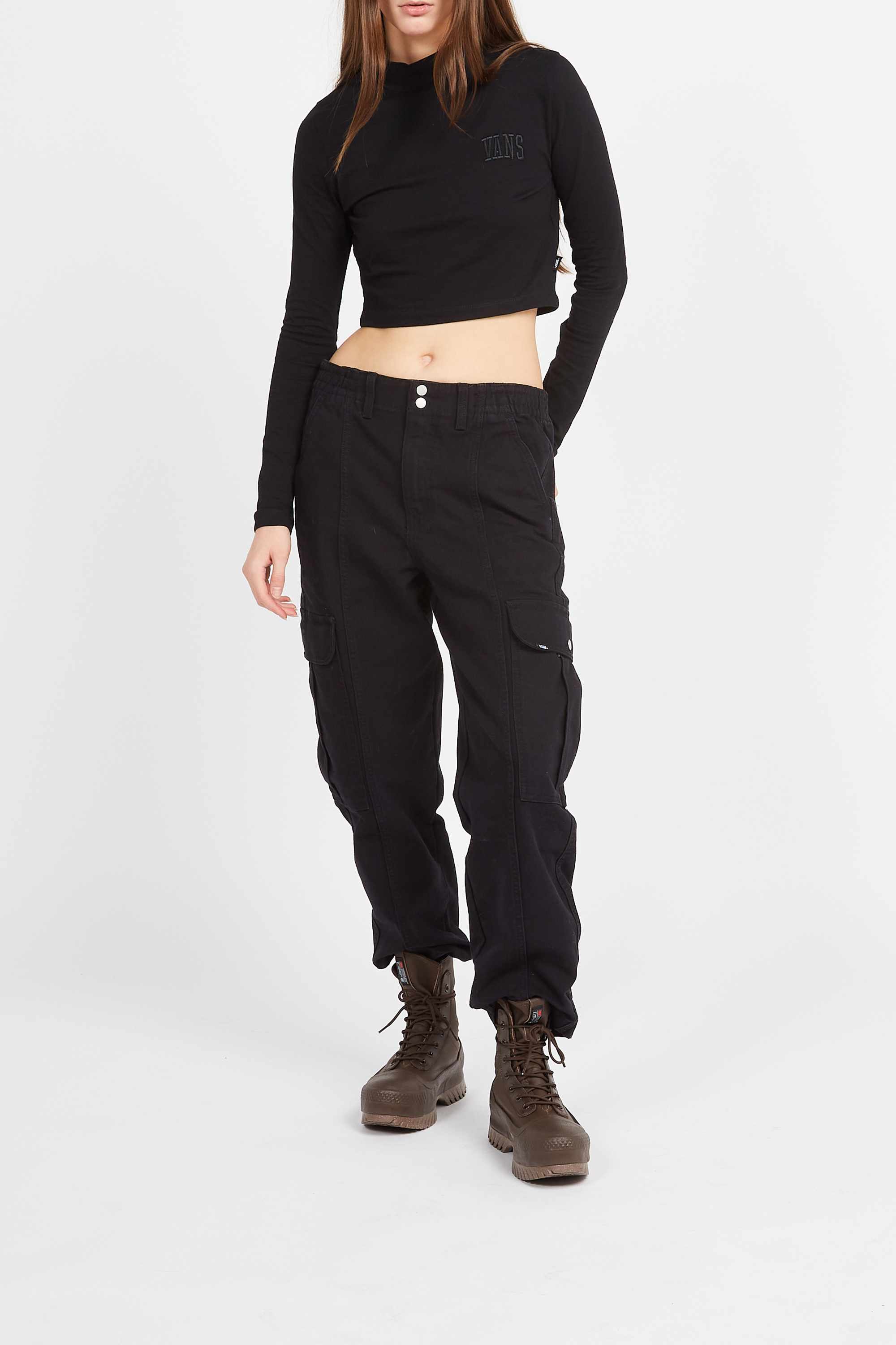 Heeled leather mid-calf boots | Black CONVERSE Women
