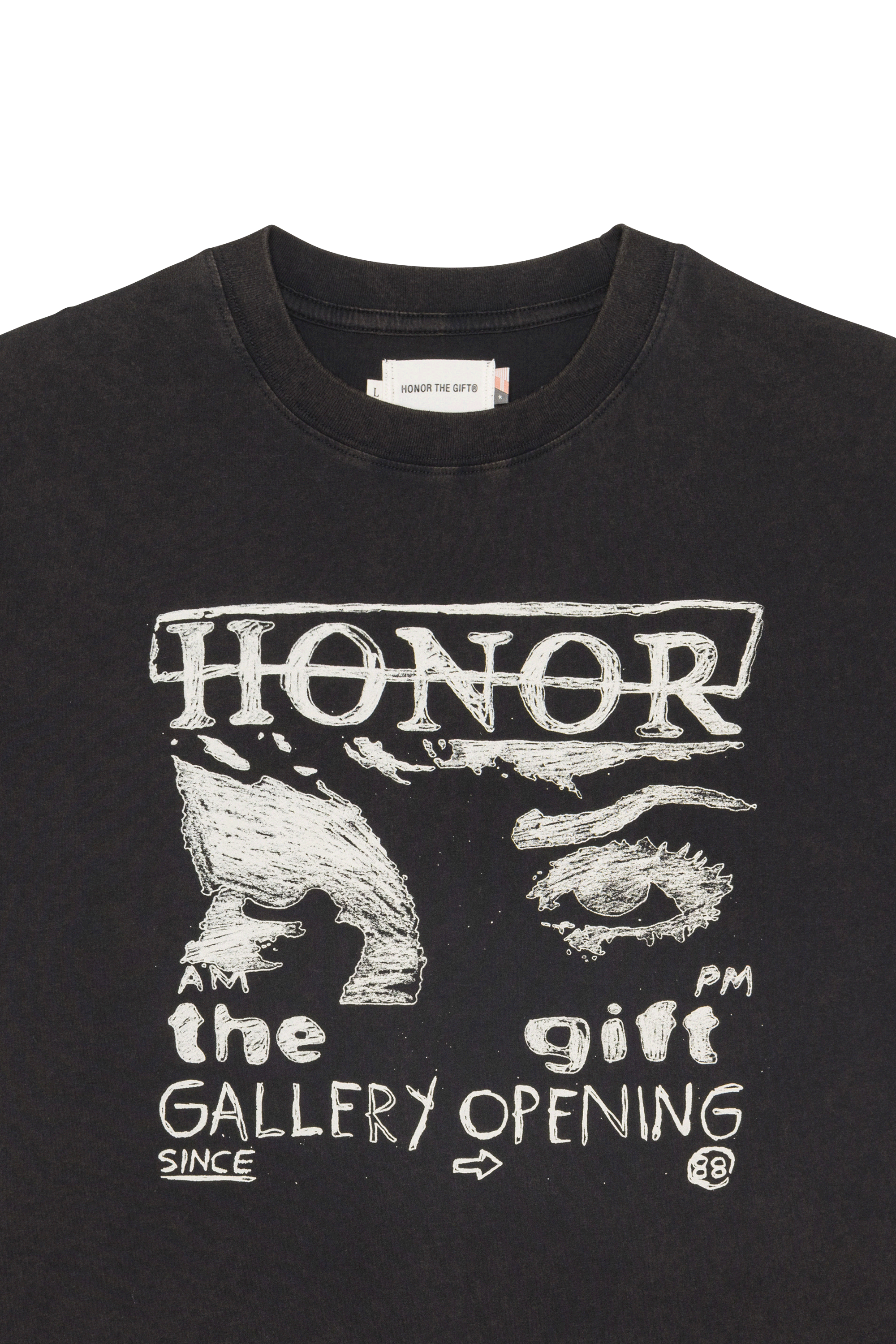 Regular-fit round-neck cotton T-shirt Black