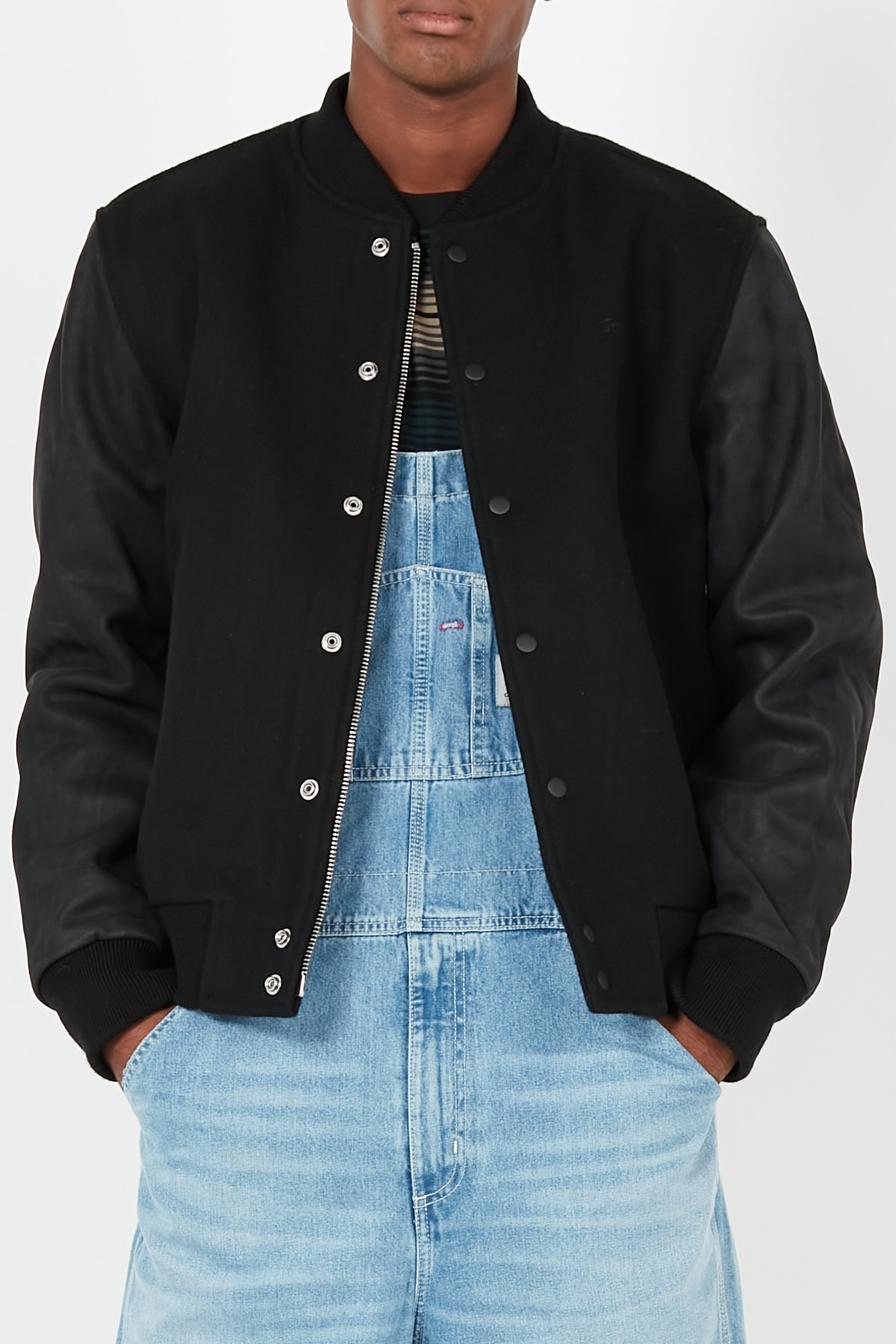 Regular-fit wool blend bomber | Black SCHOTT Men