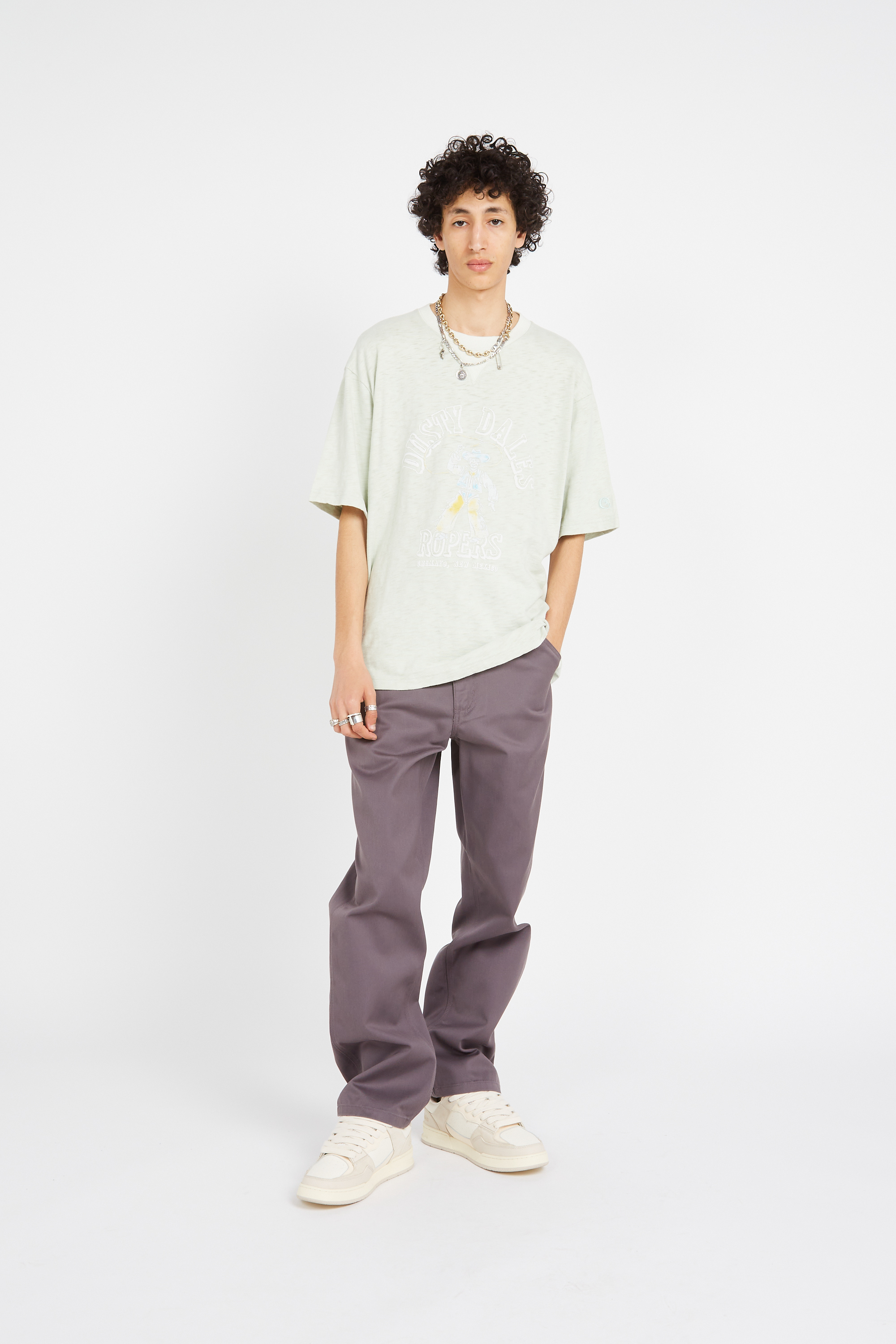 Regular-fit round-neck cotton T-shirt Green