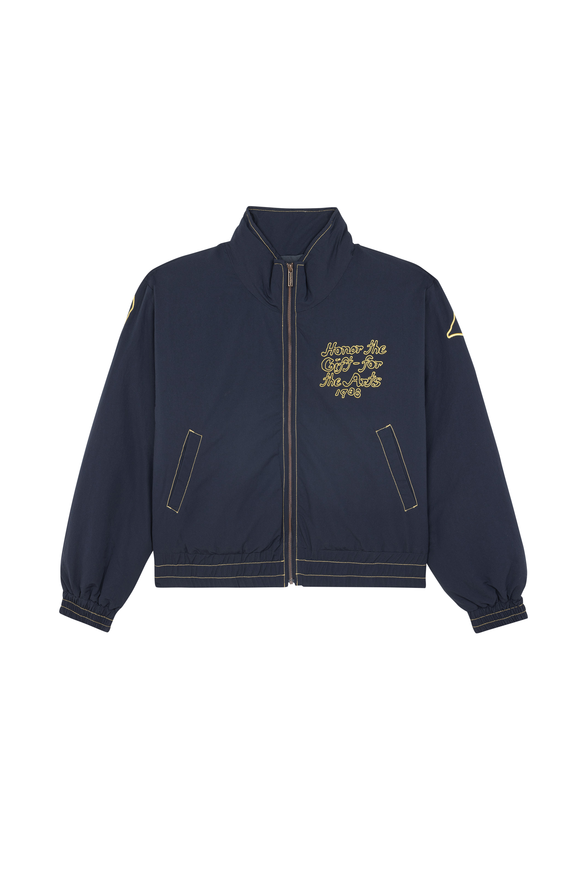 Lightweight quilted padded jacket with high neck Blue