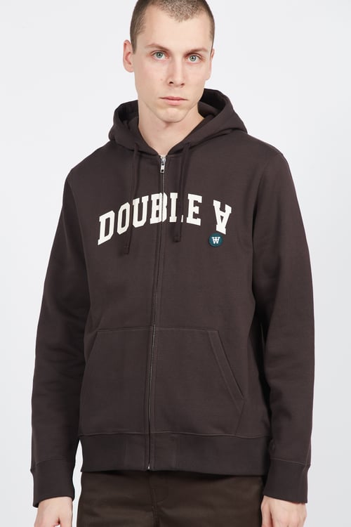 WOOD WOOD Hoodie zippé Noir