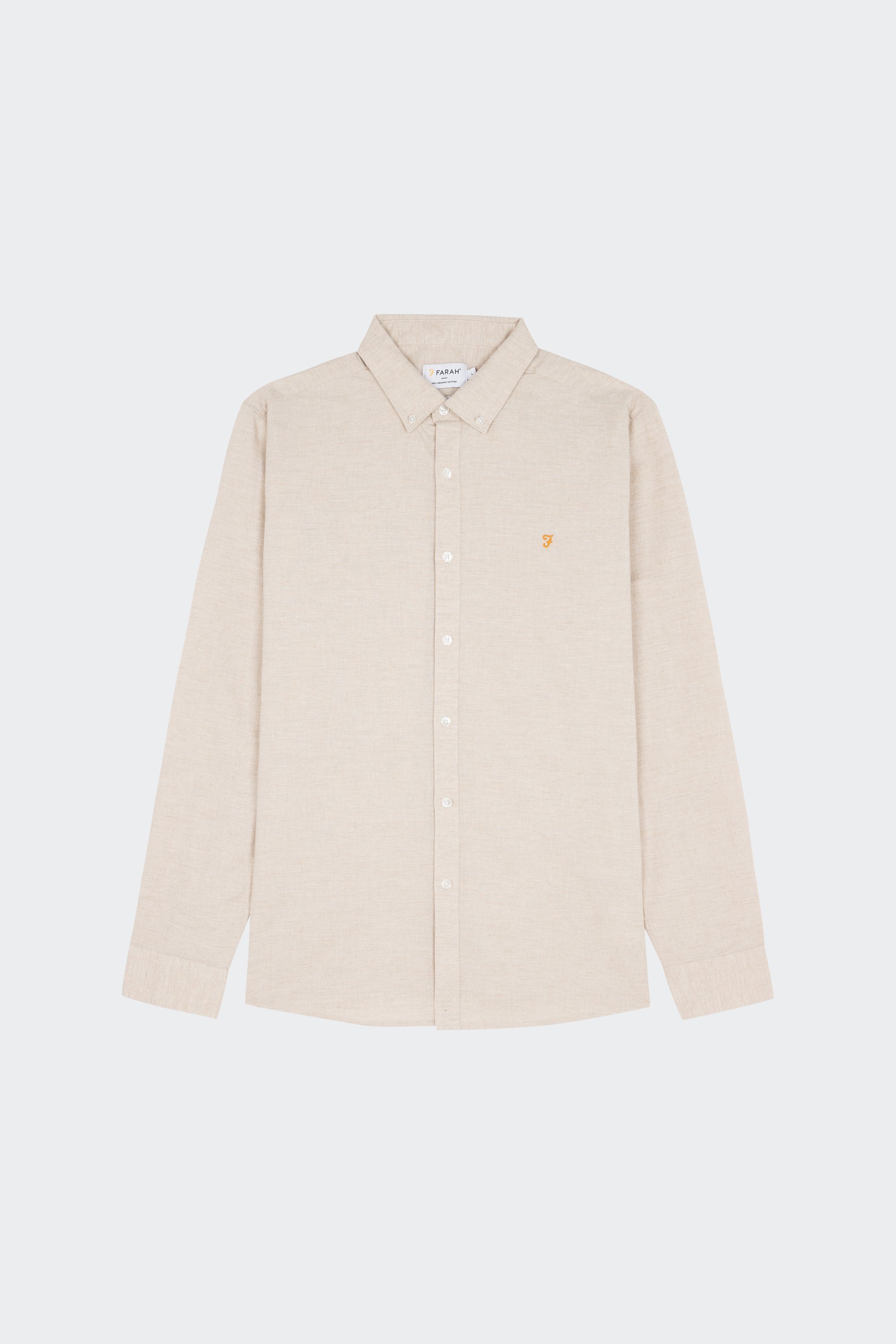 Chemise col américain slim-fit en coton biologique | Beige by FARAH Chemise col américain slim-fit en coton biologique Beige