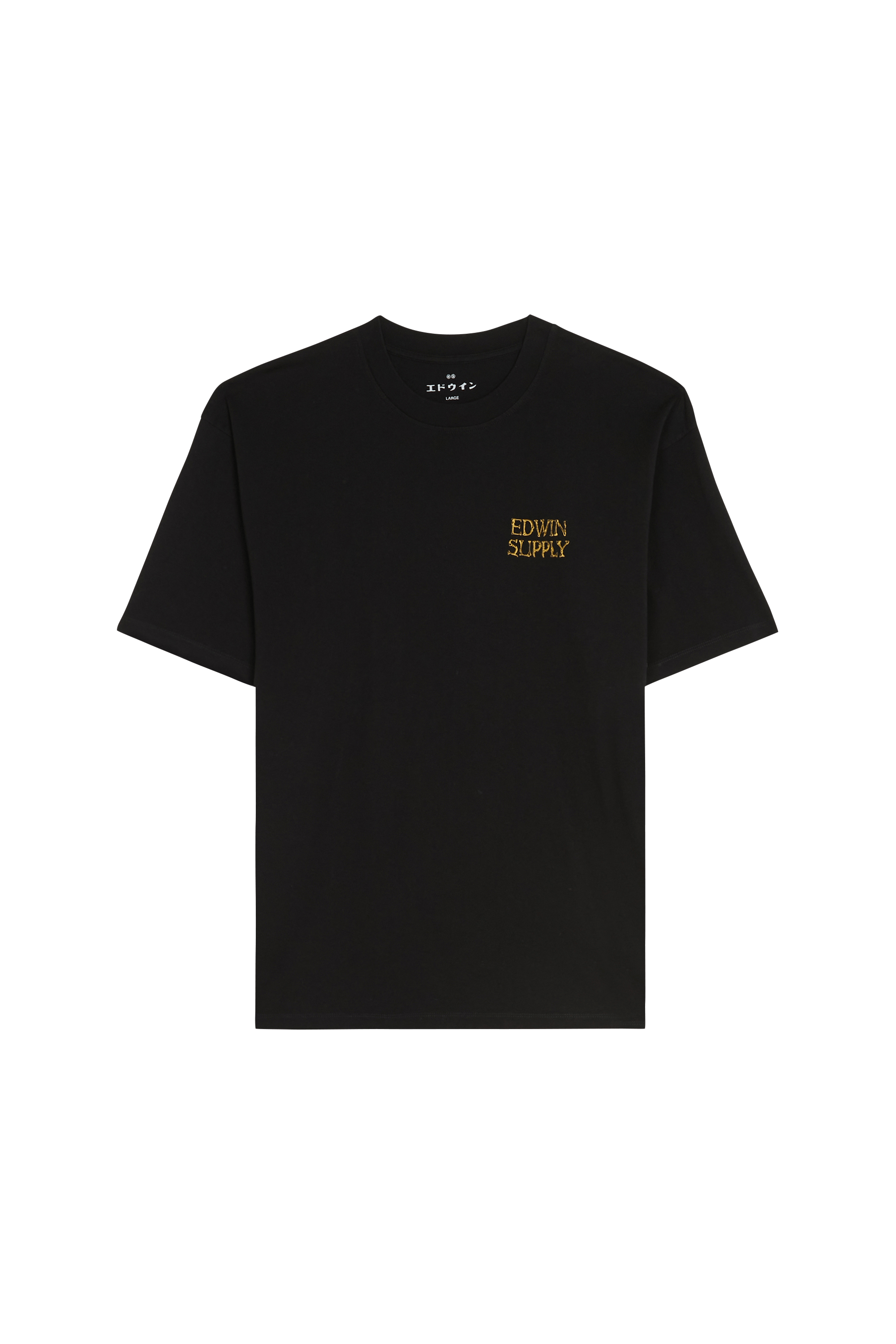 Regular-fit round-neck cotton T-shirt | Black EDWIN Men