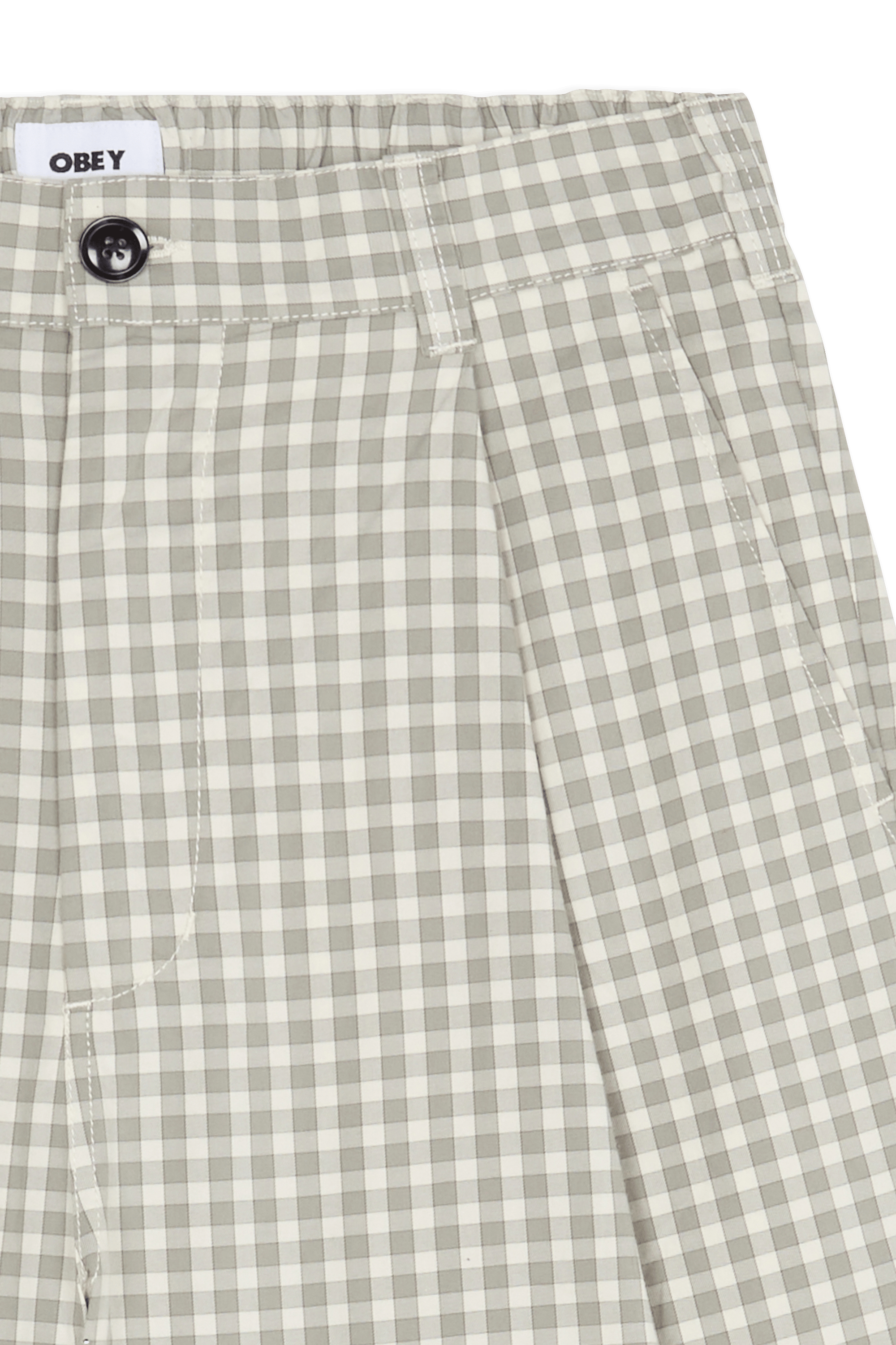 Checked print shorts Beige