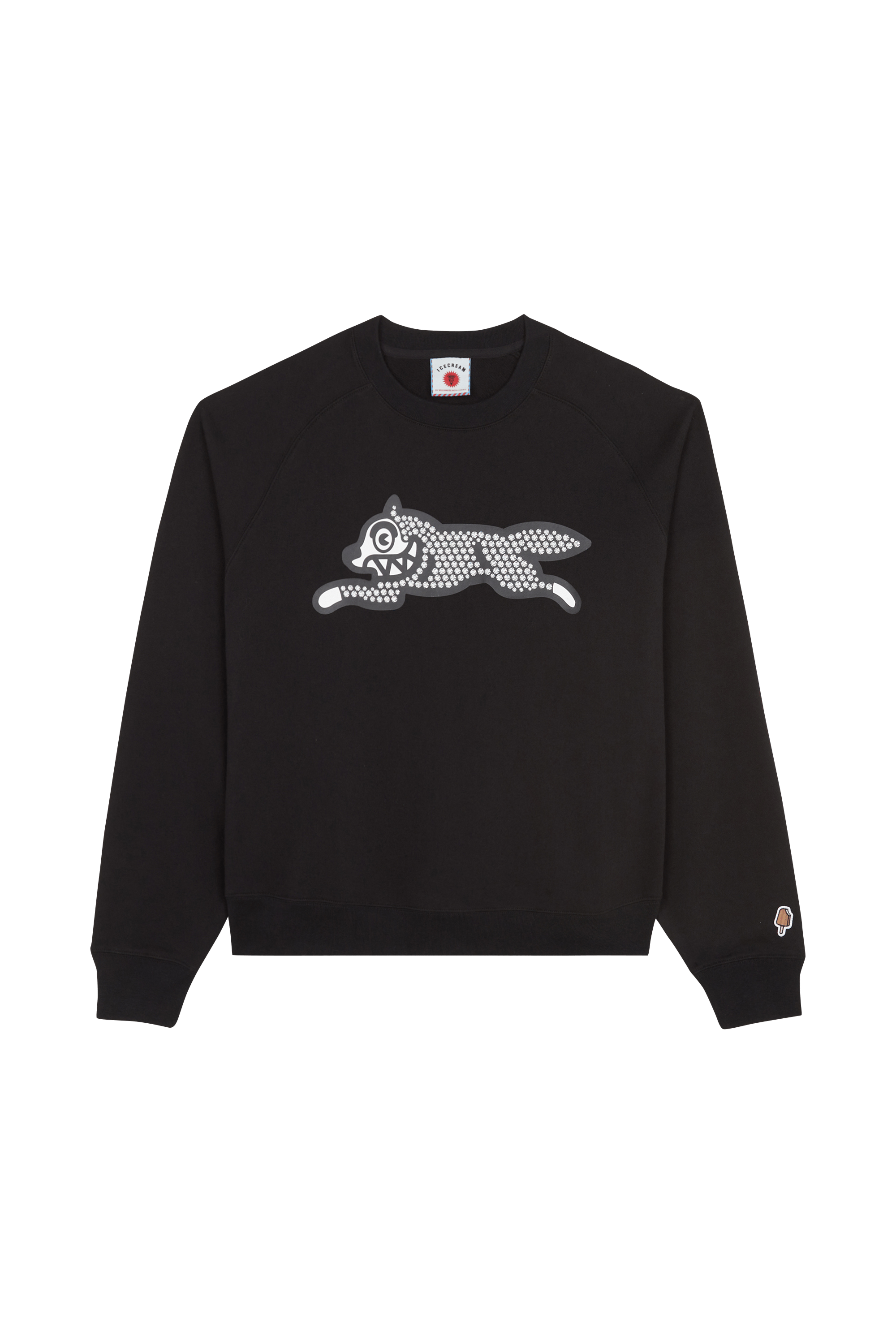Sweat GLITTER RUNNING DOG Black