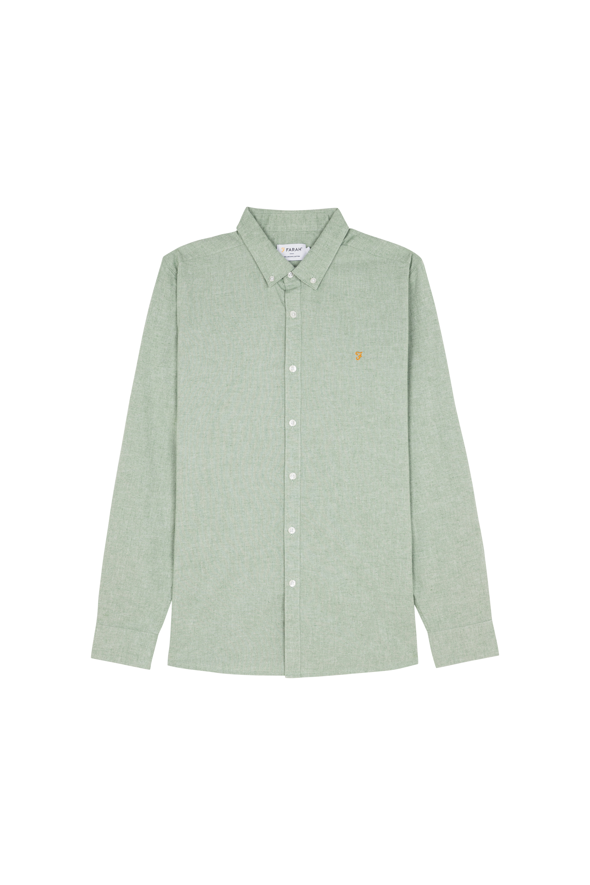 Chemise col américain slim-fit en coton biologique Vert