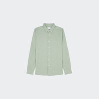 Chemise col américain slim-fit en coton biologique STEEN Green meadow marl