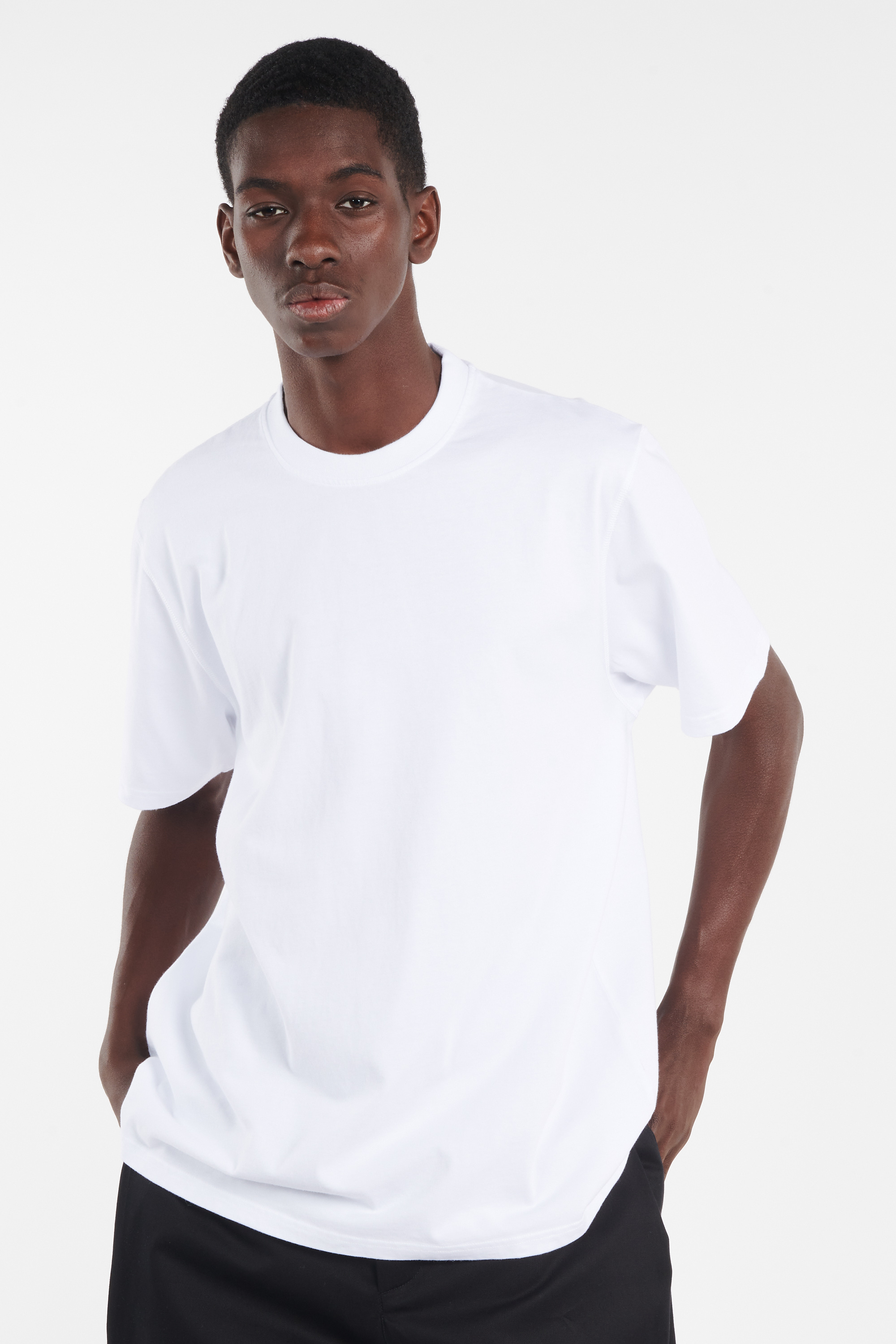 Regular-fit round-neck cotton T-shirt White