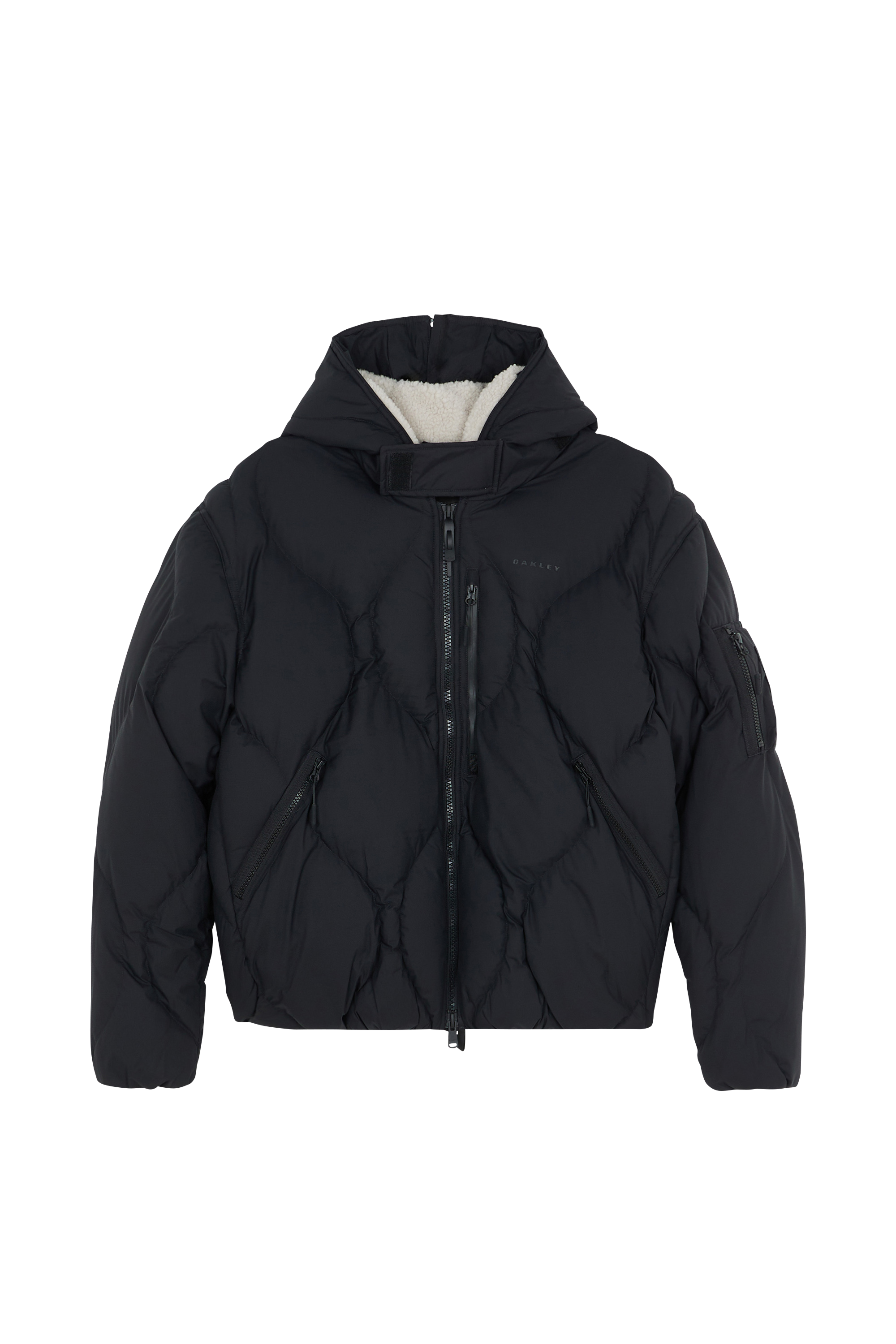 Lightweight quilted padded jacket with high neck Black