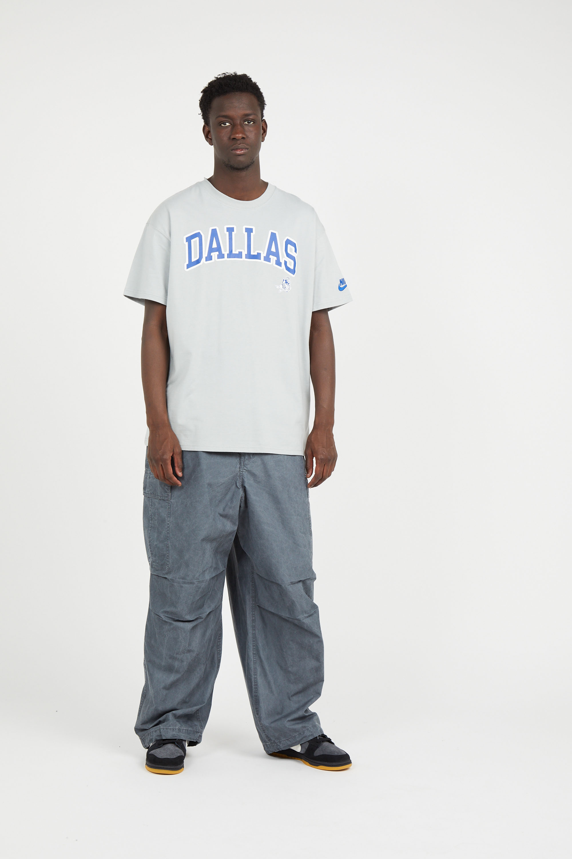 Regular-fit round-neck cotton T-shirt Grey