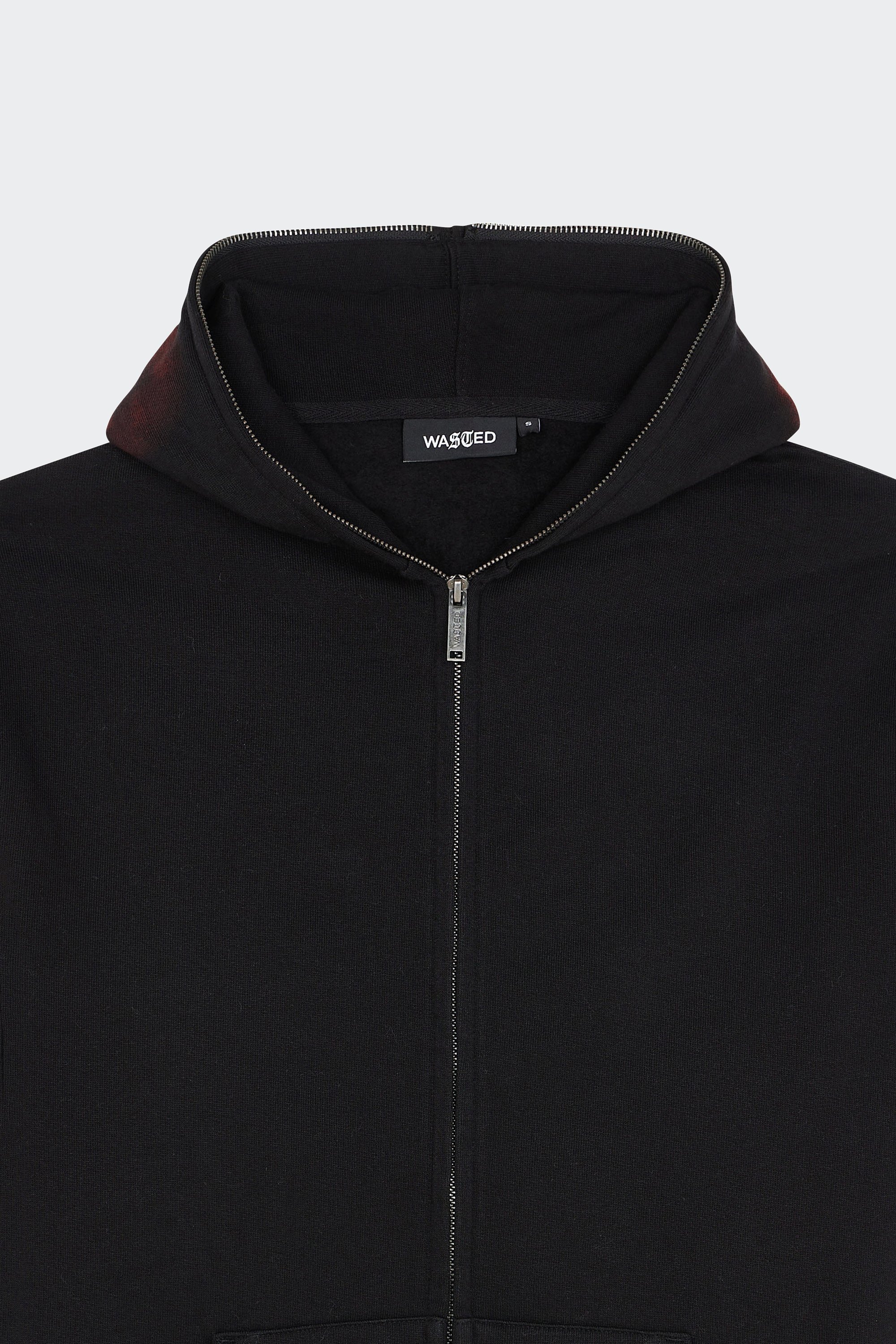 zip-up hoodie | Black by WASTED zip-up hoodie Black
