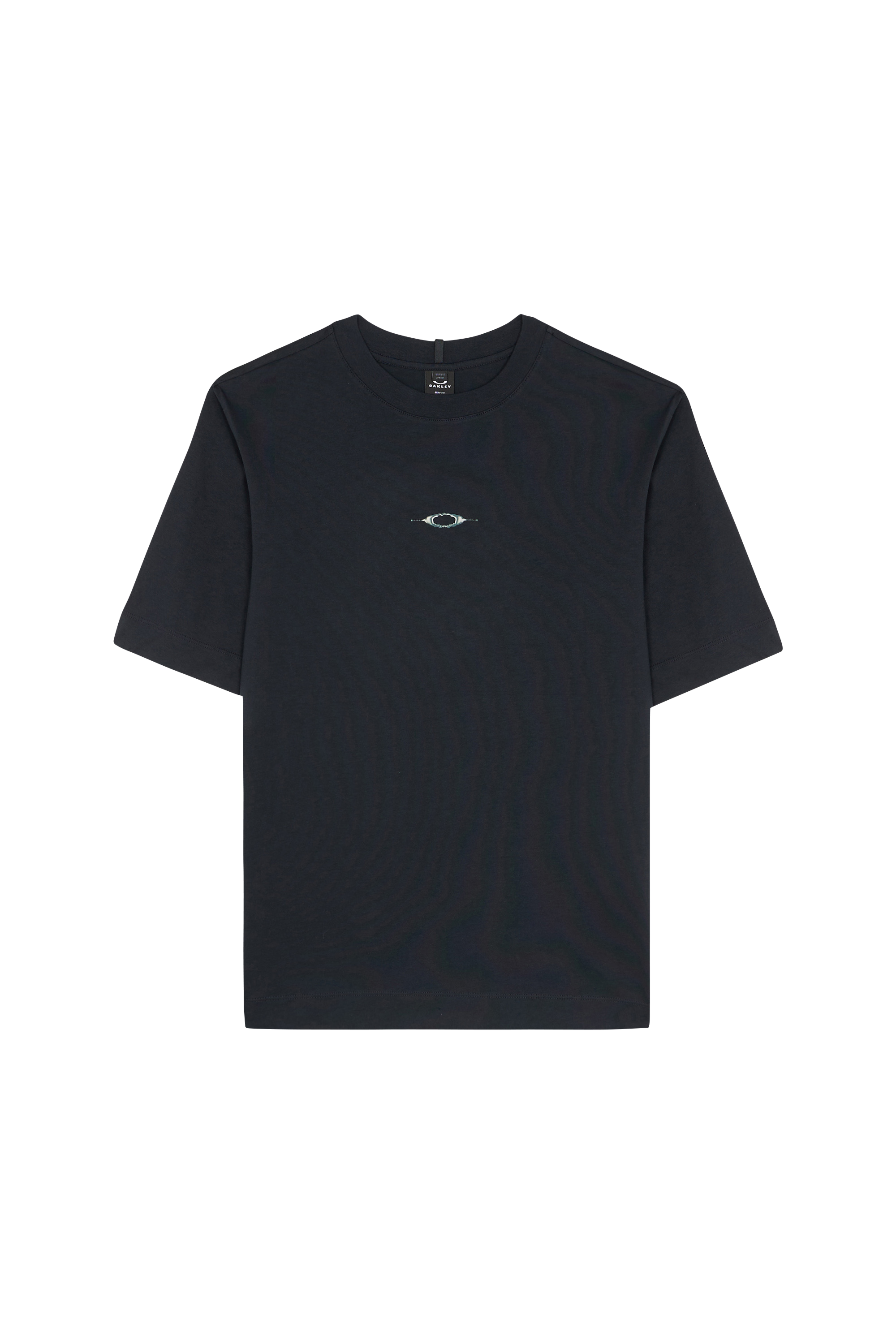 Regular-fit round-neck cotton T-shirt Black